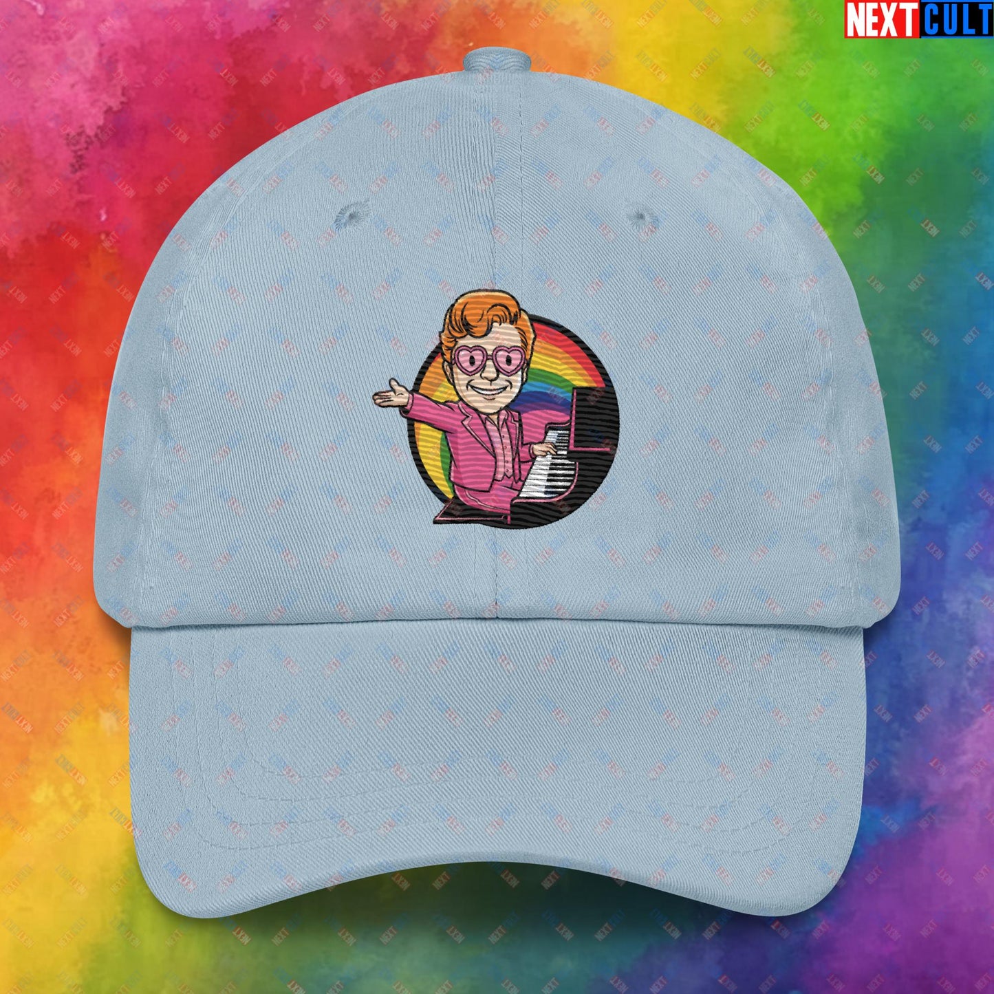 Rocket Boy Elton John Music Vault Boy Fallout Funny Meme Cartoon Mashup Dad hat Next Cult Brand