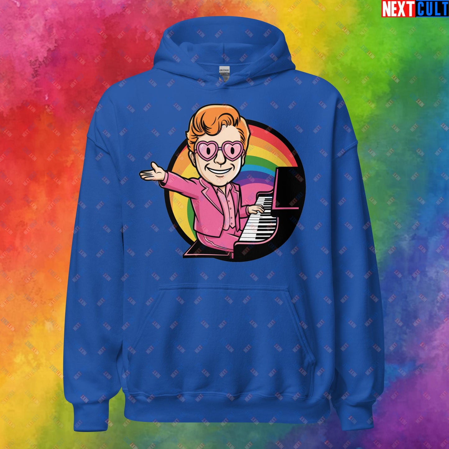 Rocket Boy Elton John Music Vault Boy Fallout Funny Meme Cartoon Mashup Unisex Hoodie Royal Hoodies Elton John Fallout Music Vault Boy Next Cult Brand