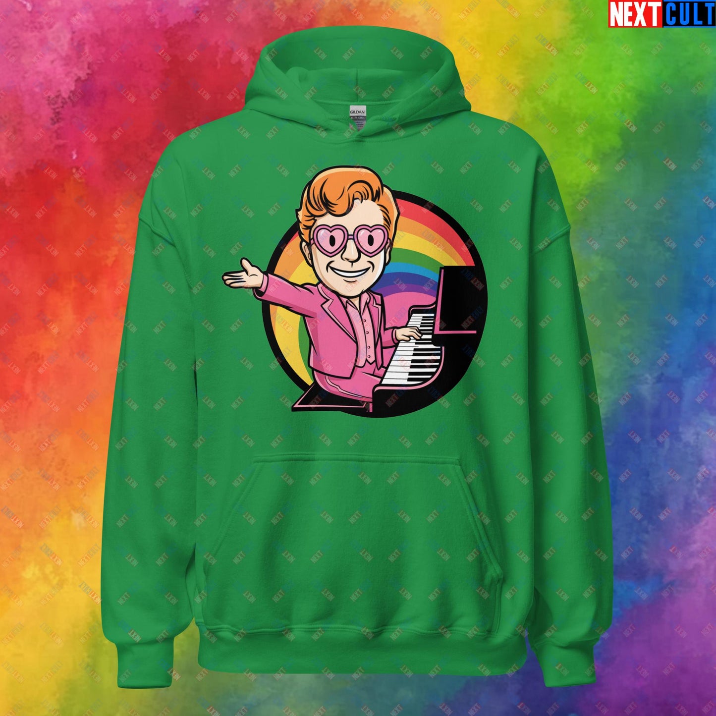 Rocket Boy Elton John Music Vault Boy Fallout Funny Meme Cartoon Mashup Unisex Hoodie Irish Green Hoodies Elton John Fallout Music Vault Boy Next Cult Brand