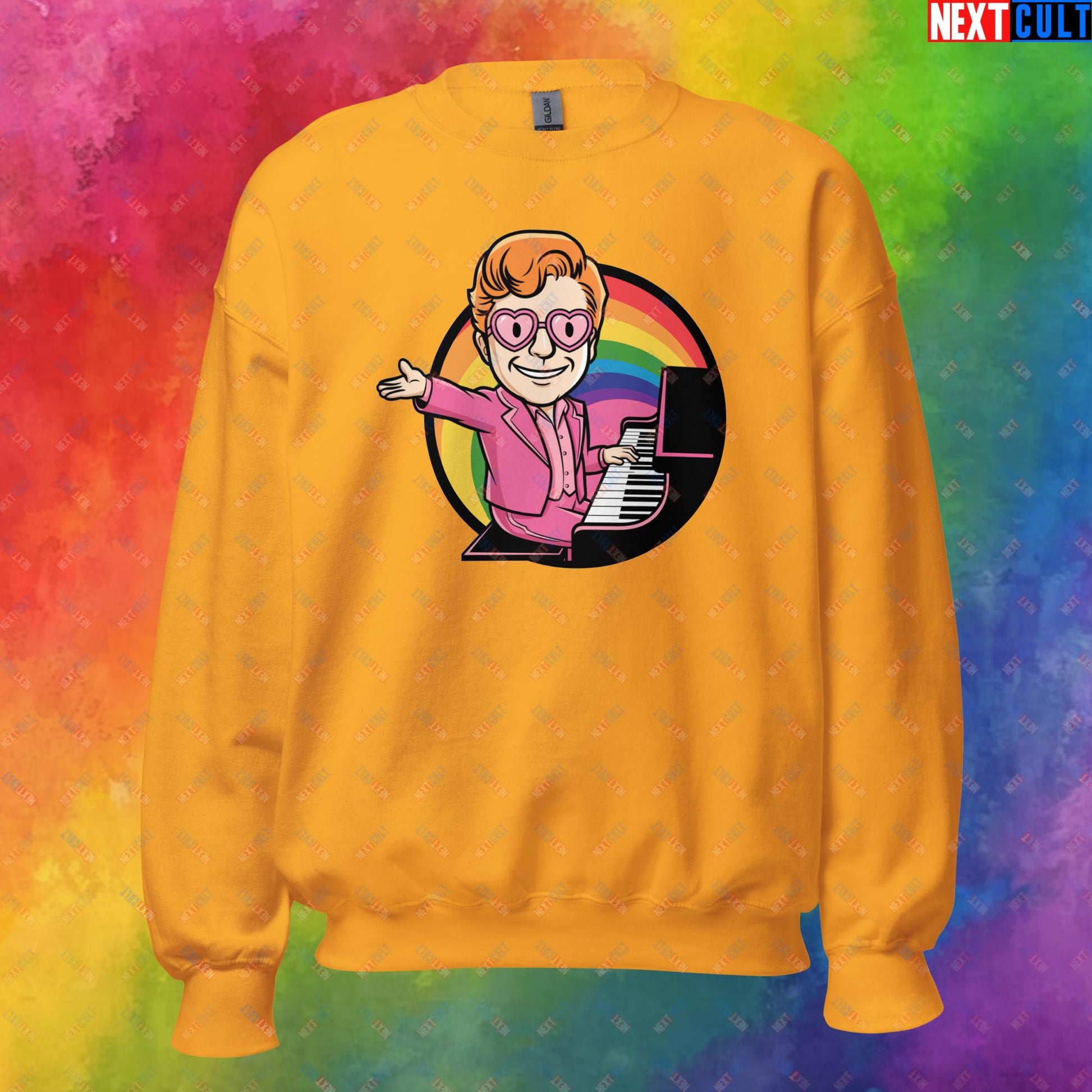 Rocket Boy Elton John Music Vault Boy Fallout Funny Meme Cartoon Mashup Unisex Sweatshirt Next Cult Brand