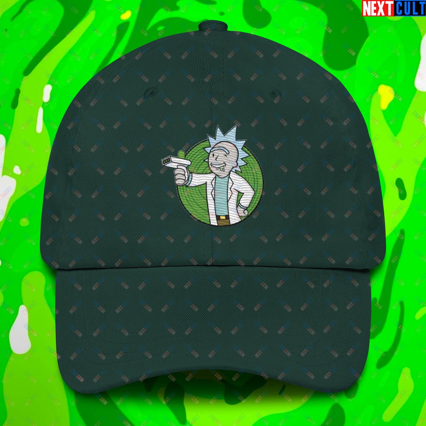 Science Boy Rick and Morty Vault Boy Fallout Funny Meme Cartoon Mashup Dad hat Spruce Hats Fallout Rick and Morty TV Shows Vault Boy Next Cult Brand