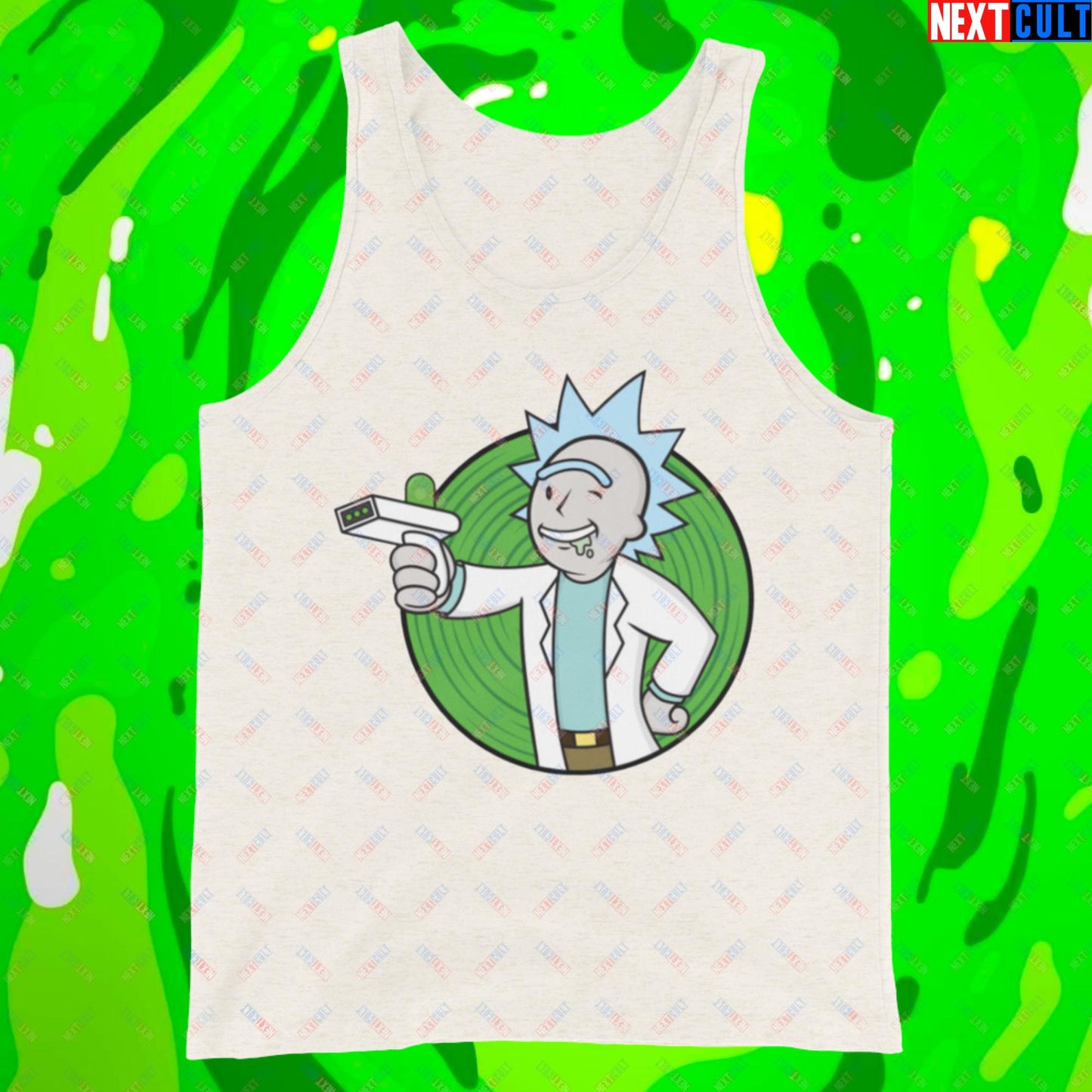 Science Boy Rick and Morty Vault Boy Fallout Funny Meme Cartoon Mashup Tank Top Oatmeal Triblend Tank Tops Fallout Rick and Morty TV Shows Vault Boy Next Cult Brand