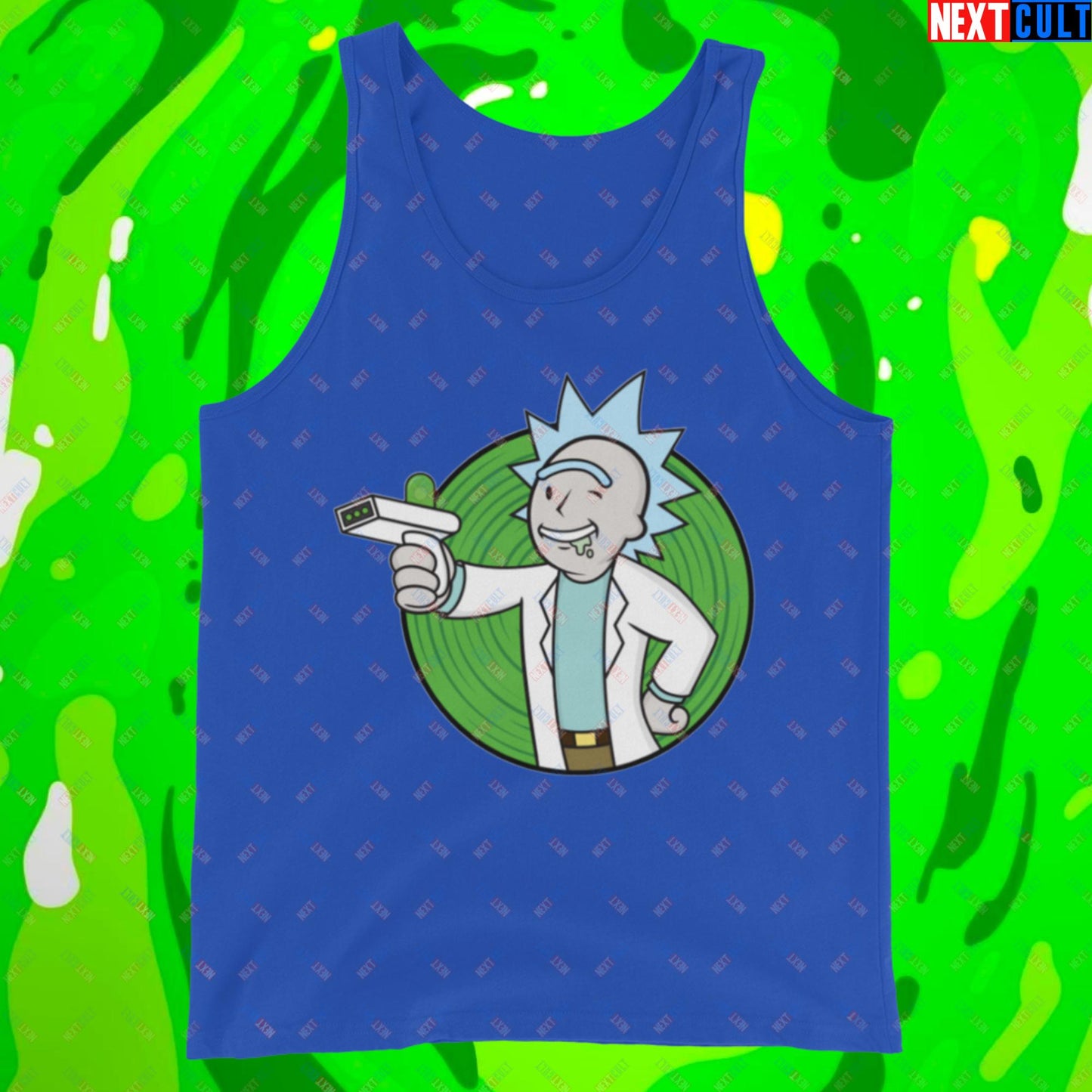 Science Boy Rick and Morty Vault Boy Fallout Funny Meme Cartoon Mashup Tank Top Next Cult Brand