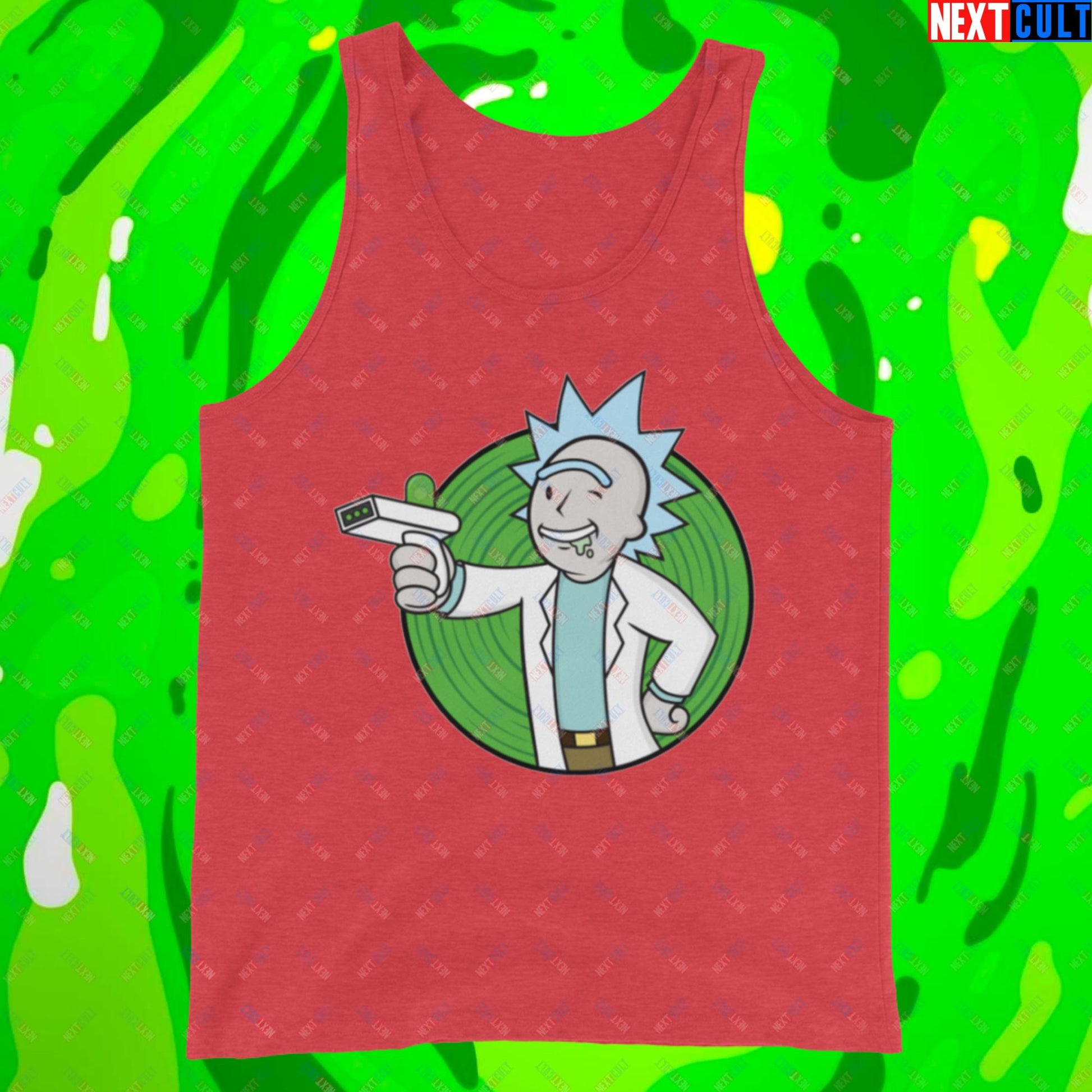 Science Boy Rick and Morty Vault Boy Fallout Funny Meme Cartoon Mashup Tank Top Next Cult Brand