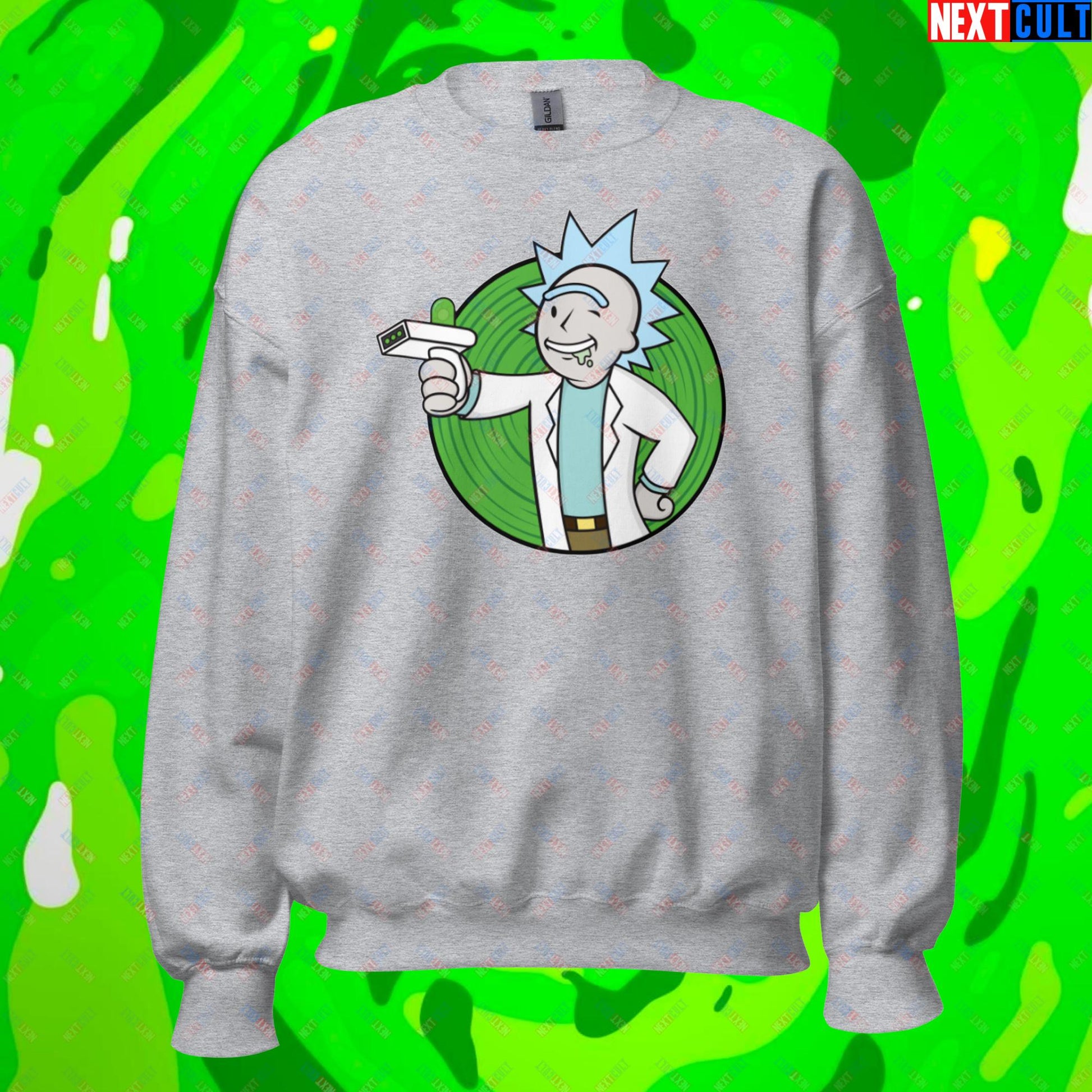 Science Boy Rick and Morty Vault Boy Fallout Funny Meme Cartoon Mashup Unisex Sweatshirt Next Cult Brand