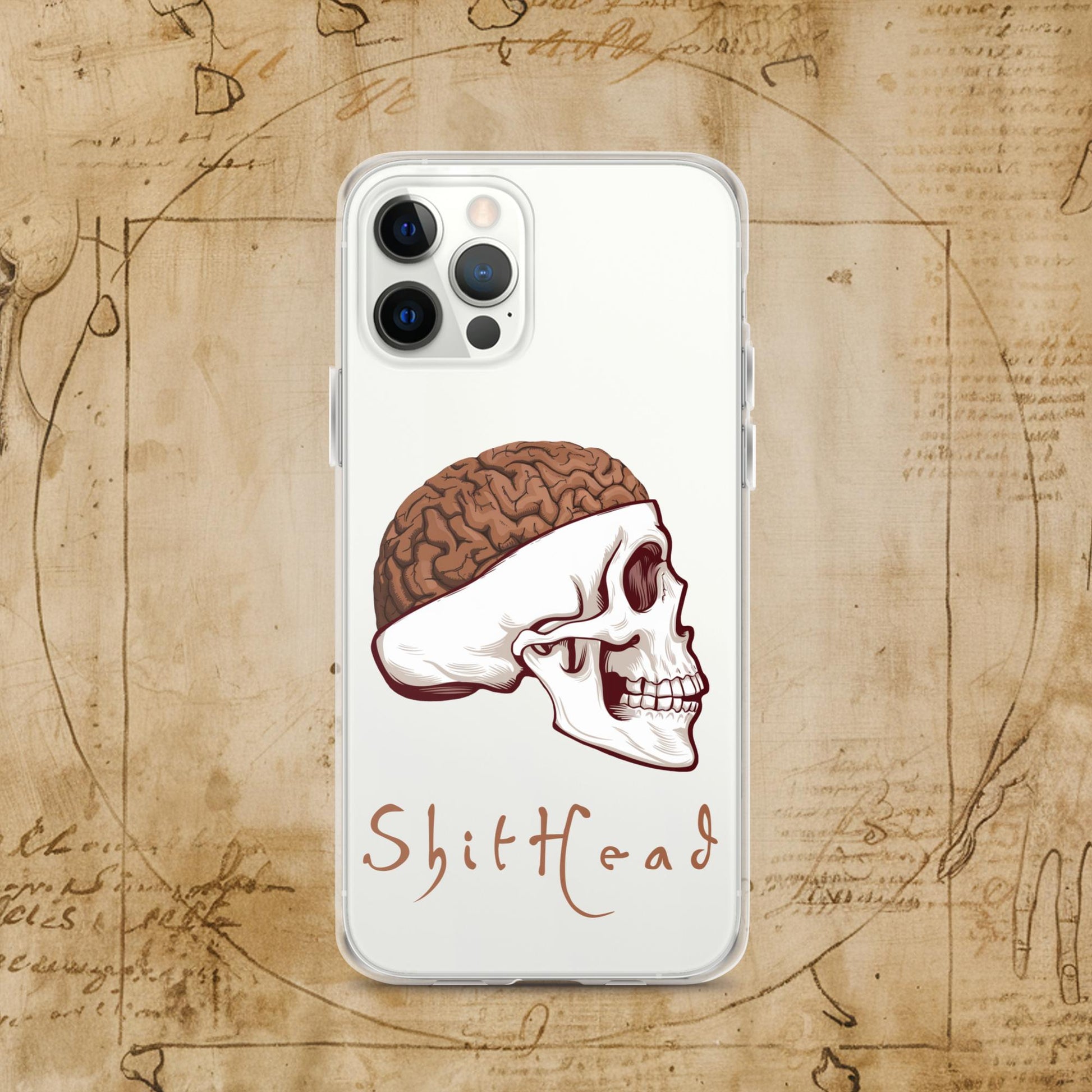 ShitHead Funny Leonardo da Vinci Drawing Clear Case for iPhone Next Cult Brand