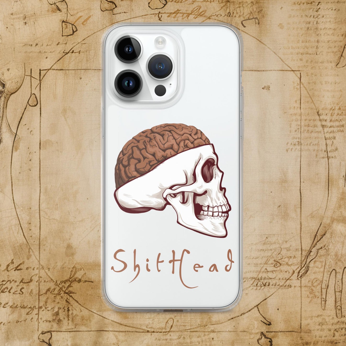 ShitHead Funny Leonardo da Vinci Drawing Clear Case for iPhone Next Cult Brand