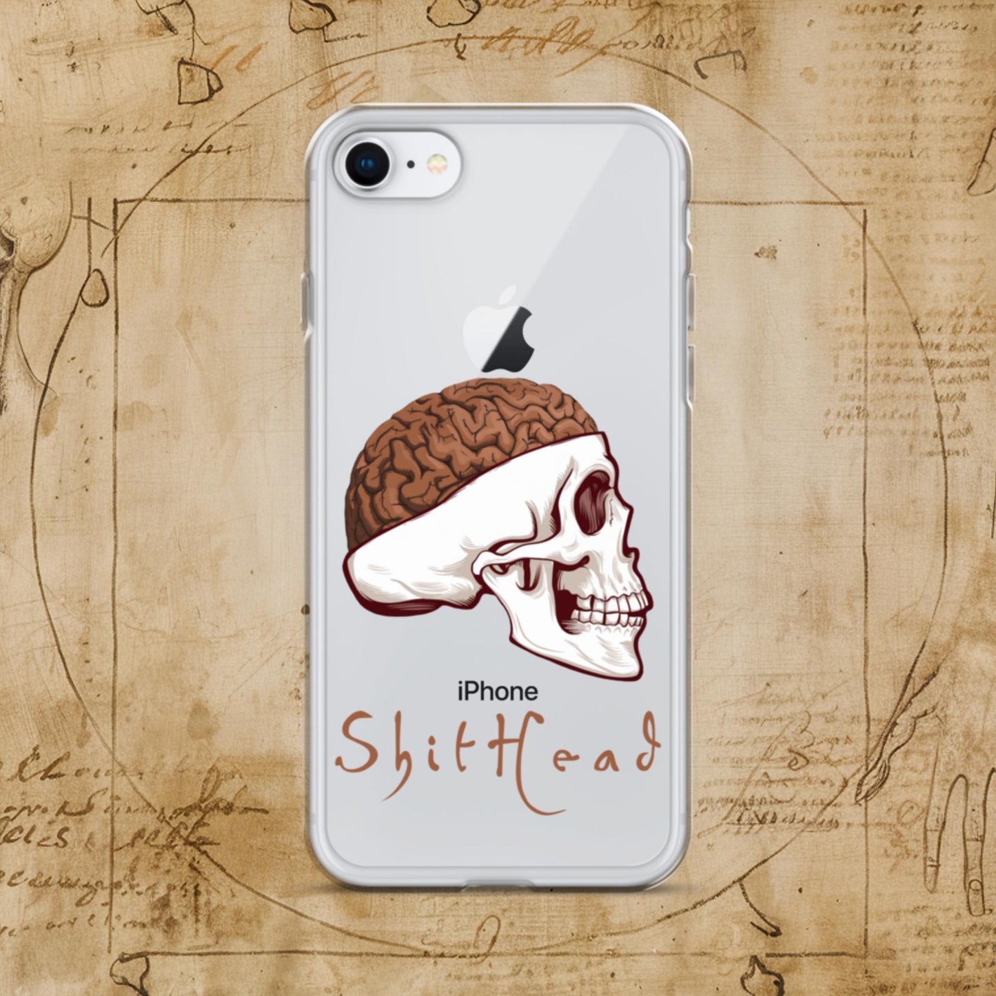 ShitHead Funny Leonardo da Vinci Drawing Clear Case for iPhone Next Cult Brand