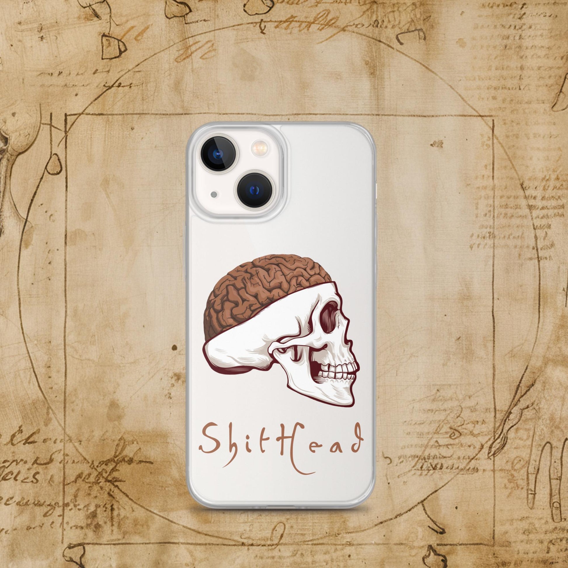 ShitHead Funny Leonardo da Vinci Drawing Clear Case for iPhone Next Cult Brand