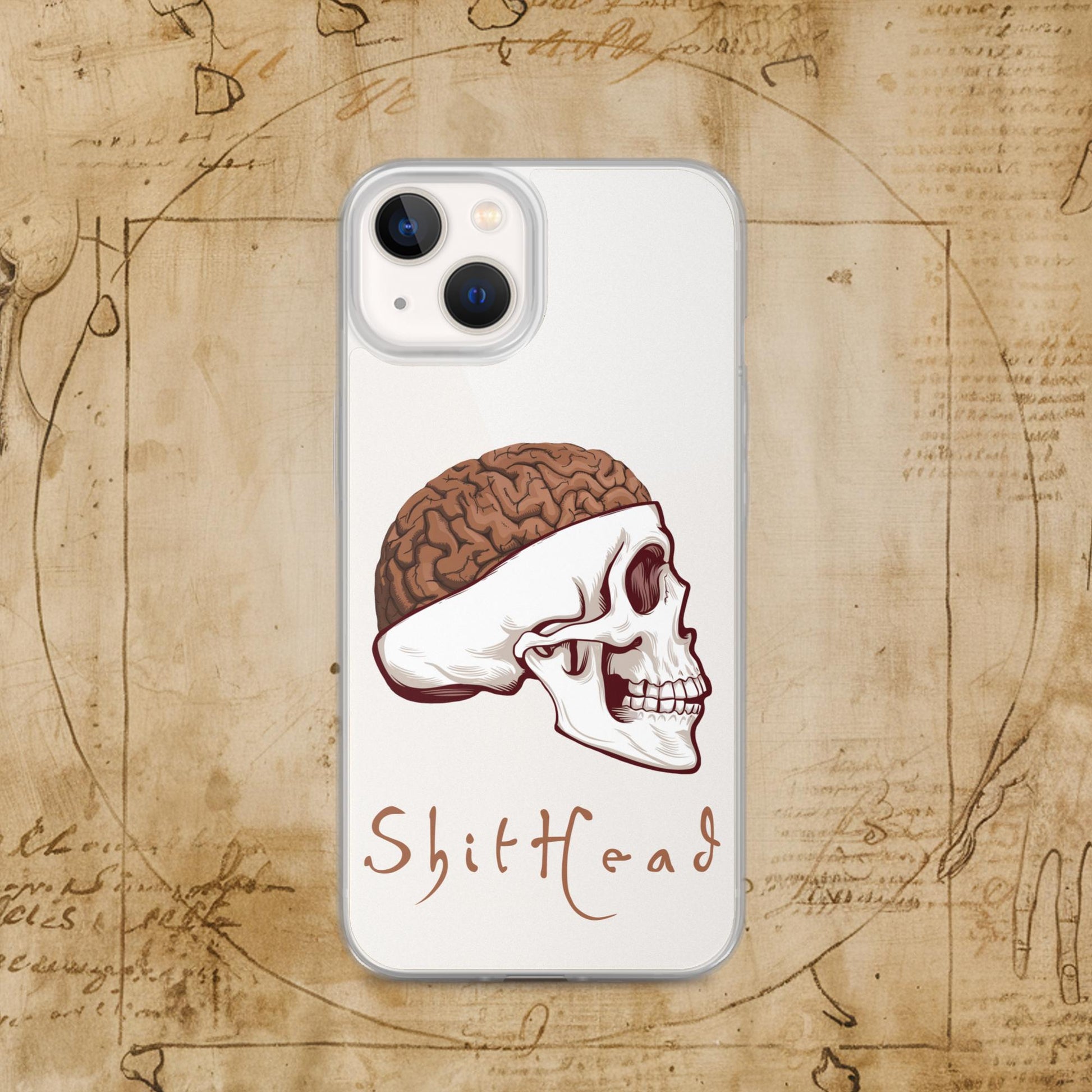 ShitHead Funny Leonardo da Vinci Drawing Clear Case for iPhone Next Cult Brand