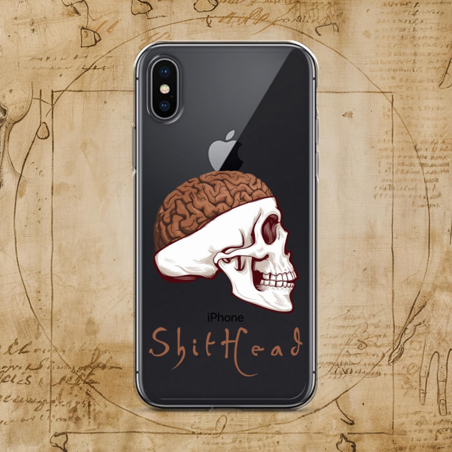 ShitHead Funny Leonardo da Vinci Drawing Clear Case for iPhone Next Cult Brand