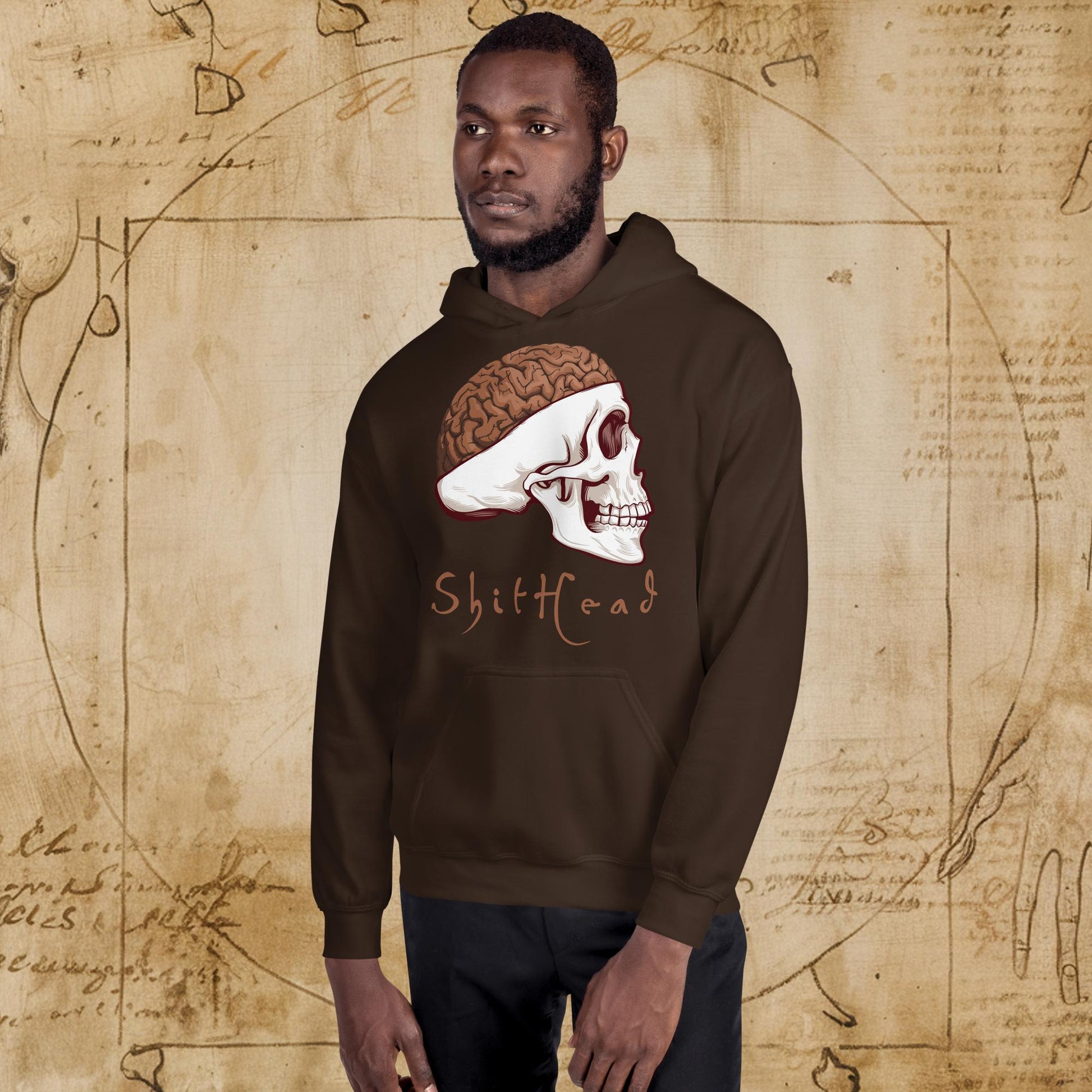 ShitHead Funny Leonardo da Vinci Drawing Unisex Hoodie Next Cult Brand