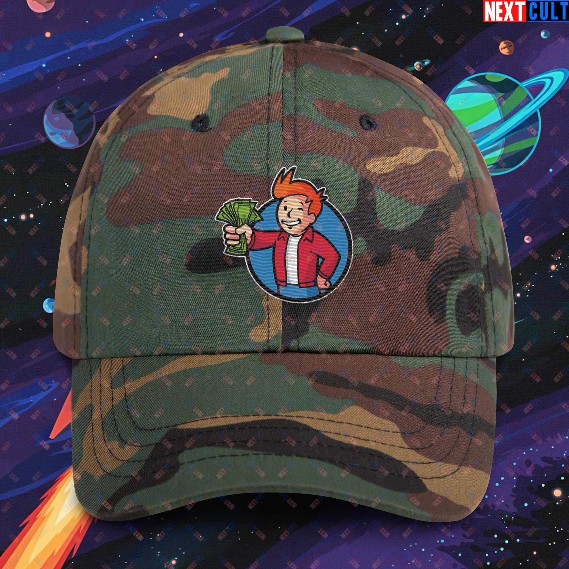 Shut Up And Take My Money Fry Boy Futurama Vault Boy Fallout Funny Cartoon Mashup Dad hat Next Cult Brand