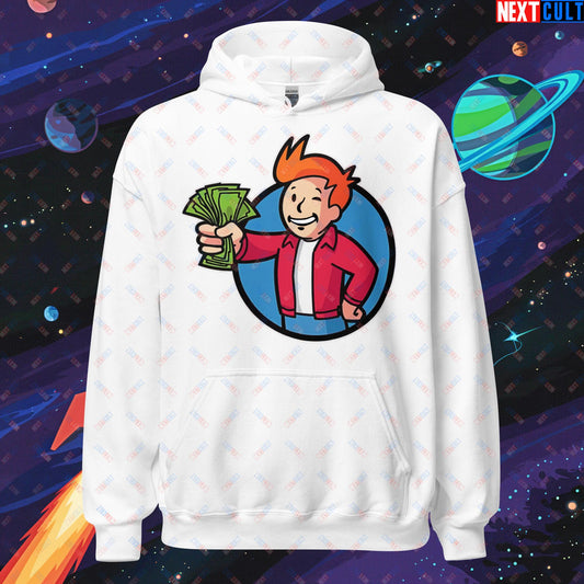 Shut Up And Take My Money Fry Boy Futurama Vault Boy Fallout Funny Cartoon Mashup Unisex Hoodie Next Cult Brand