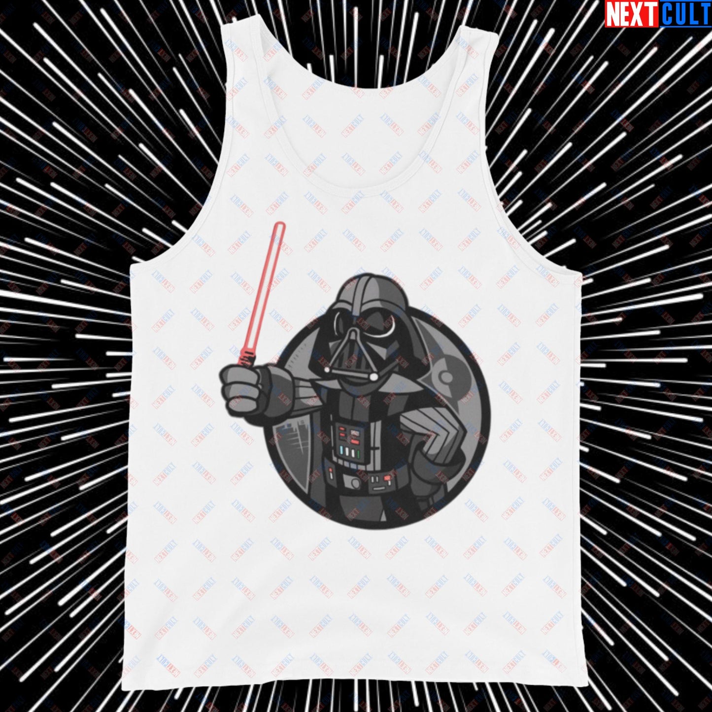 Sith Boy Darth Vader Star Wars Vault Boy Fallout Funny Cartoon Mashup Tank Top White Tank Tops Darth Vader Fallout Movies Star Wars Vault Boy Next Cult Brand