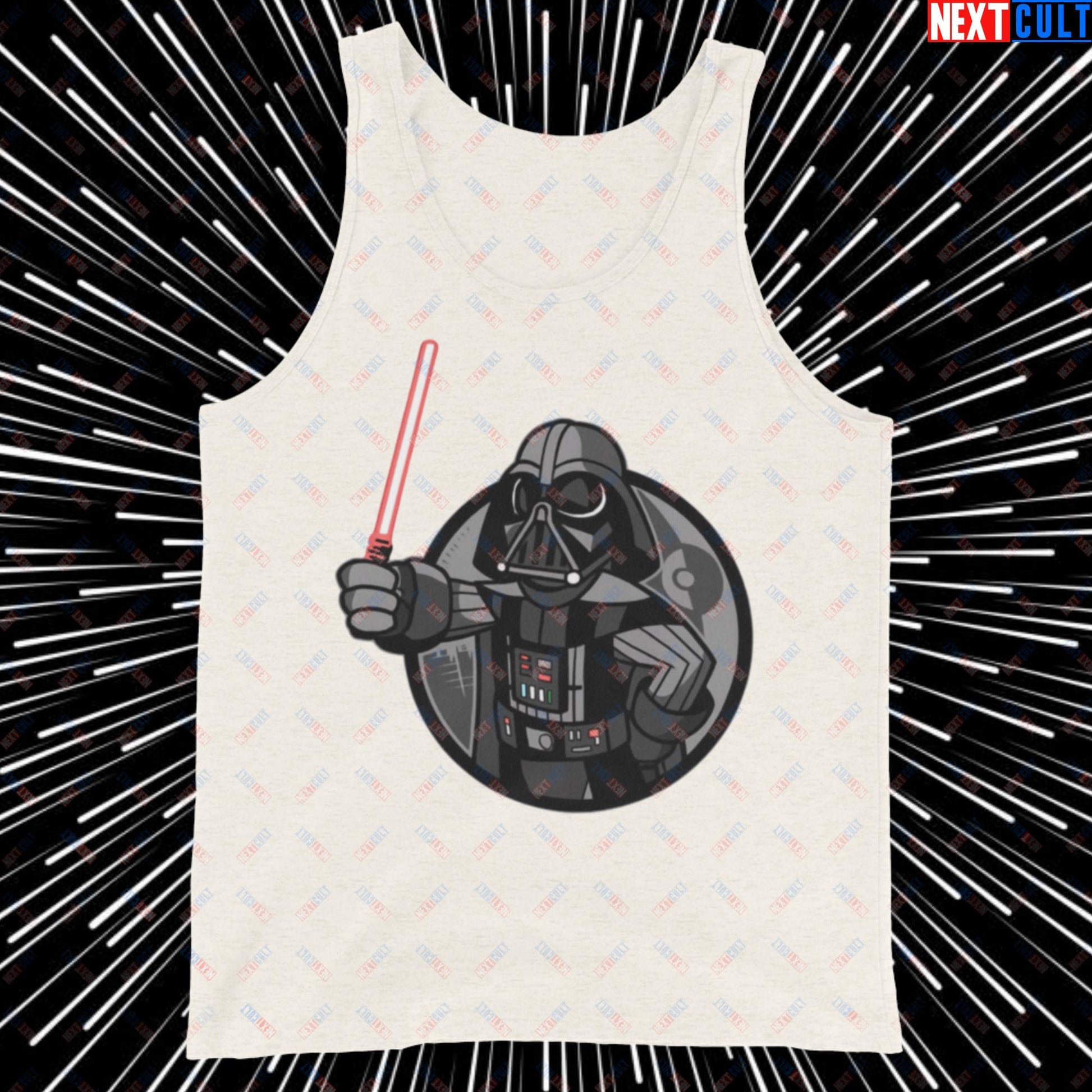 Sith Boy Darth Vader Star Wars Vault Boy Fallout Funny Cartoon Mashup Tank Top Oatmeal Triblend Tank Tops Darth Vader Fallout Movies Star Wars Vault Boy Next Cult Brand