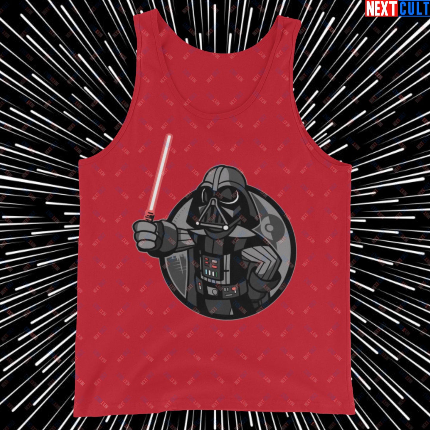 Sith Boy Darth Vader Star Wars Vault Boy Fallout Funny Cartoon Mashup Tank Top Red Tank Tops Darth Vader Fallout Movies Star Wars Vault Boy Next Cult Brand