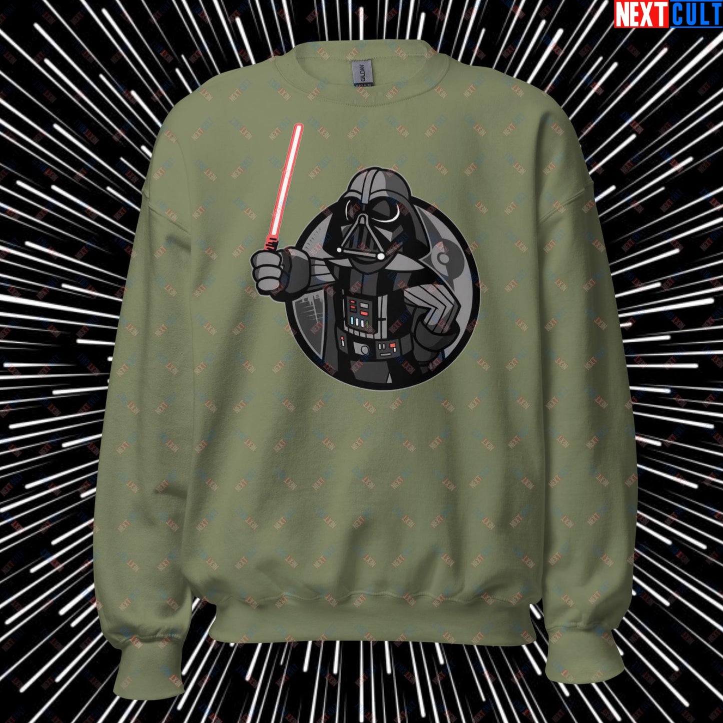 Sith Boy Darth Vader Star Wars Vault Boy Fallout Funny Cartoon Mashup Unisex Sweatshirt Military Green Sweatshirts Darth Vader Fallout Movies Star Wars Vault Boy Next Cult Brand