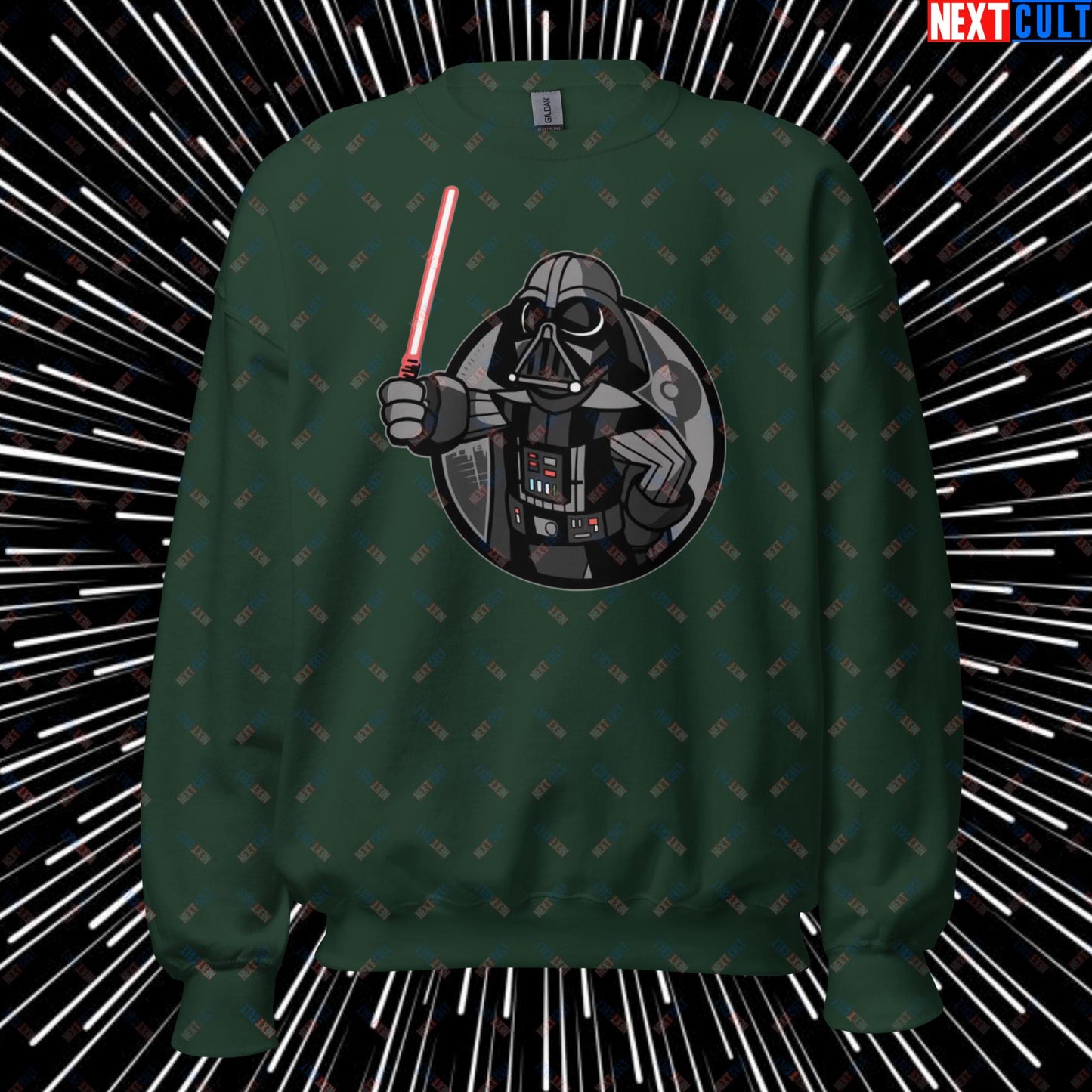 Sith Boy Darth Vader Star Wars Vault Boy Fallout Funny Cartoon Mashup Unisex Sweatshirt Forest Green Sweatshirts Darth Vader Fallout Movies Star Wars Vault Boy Next Cult Brand