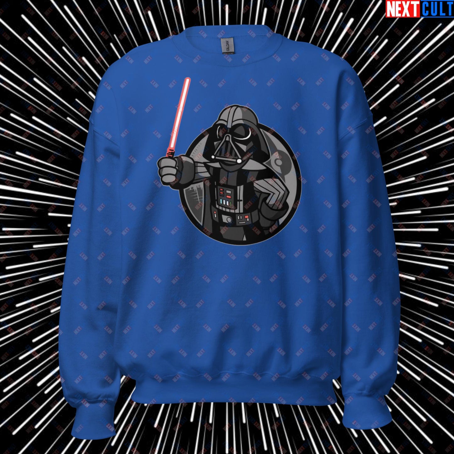 Sith Boy Darth Vader Star Wars Vault Boy Fallout Funny Cartoon Mashup Unisex Sweatshirt Royal Sweatshirts Darth Vader Fallout Movies Star Wars Vault Boy Next Cult Brand