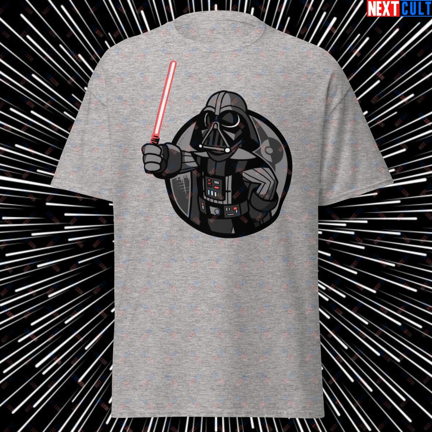 Sith Boy Darth Vader Star Wars Vault Boy Fallout Funny Cartoon Mashup Unisex tee Sport Grey T-shirts Darth Vader Fallout Movies Star Wars Vault Boy Next Cult Brand