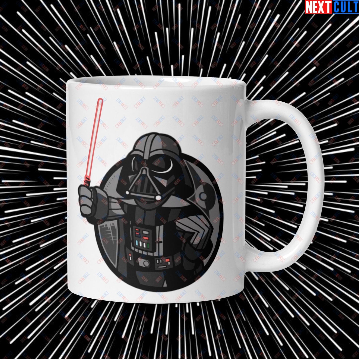 Sith Boy Darth Vader Star Wars Vault Boy Fallout Funny Cartoon Mashup White glossy mug Next Cult Brand