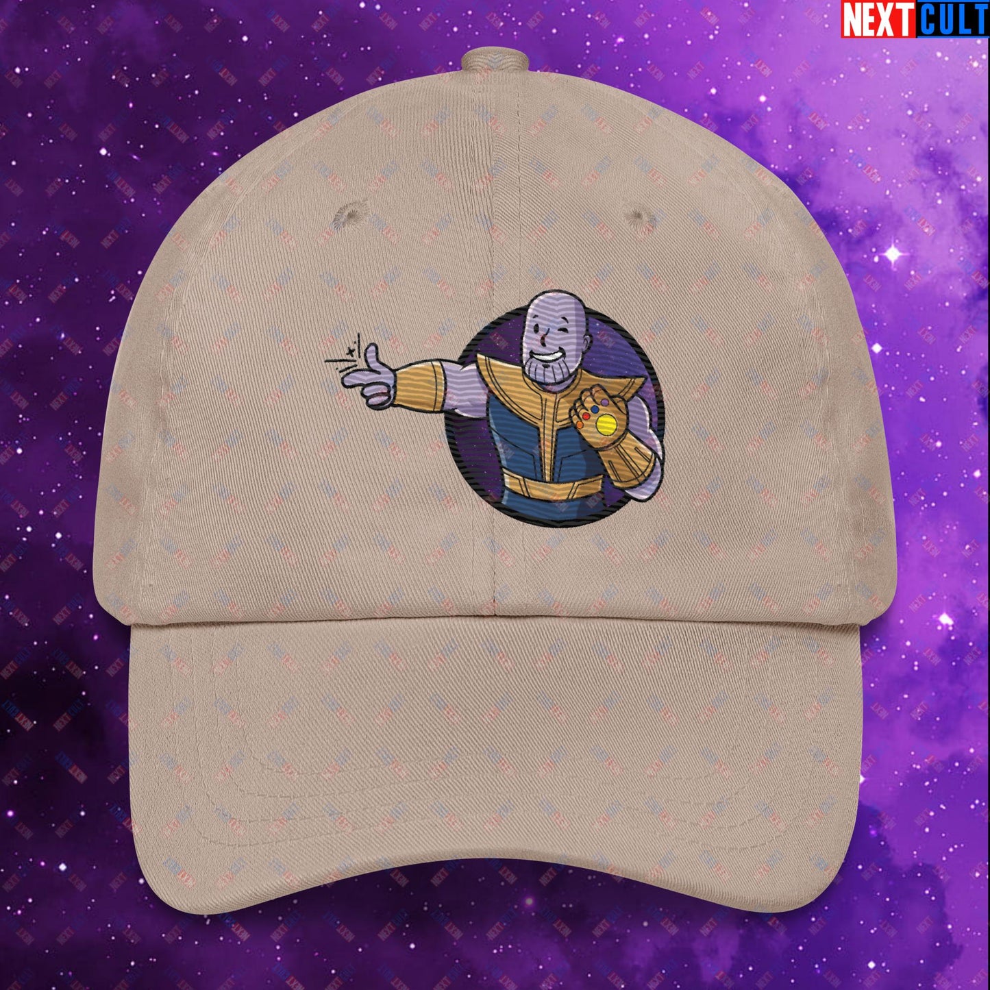 Snap Boy Thanos Vault Boy Fallout Funny Meme Cartoon Mashup Dad hat Next Cult Brand