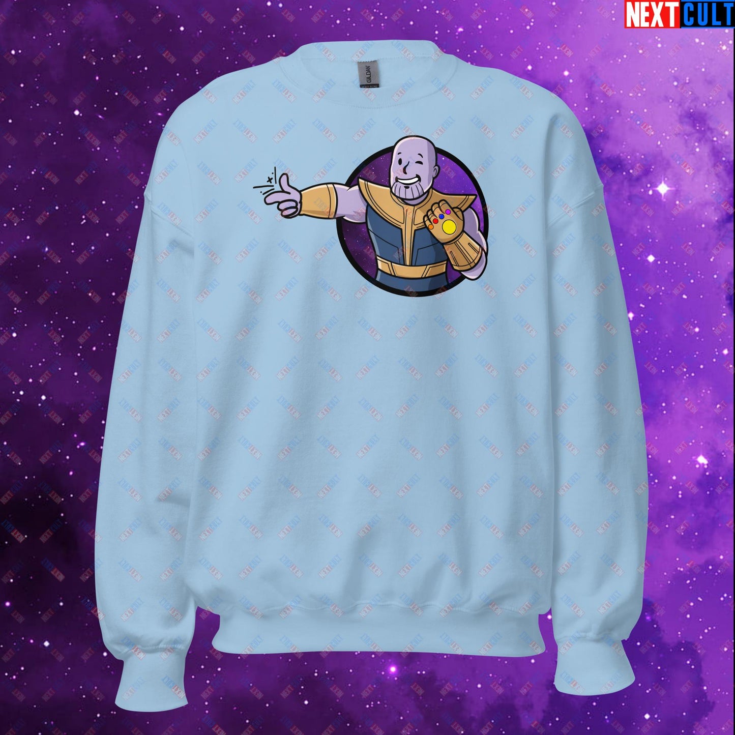 Snap Boy Thanos Vault Boy Fallout Funny Meme Cartoon Mashup Unisex Sweatshirt Next Cult Brand