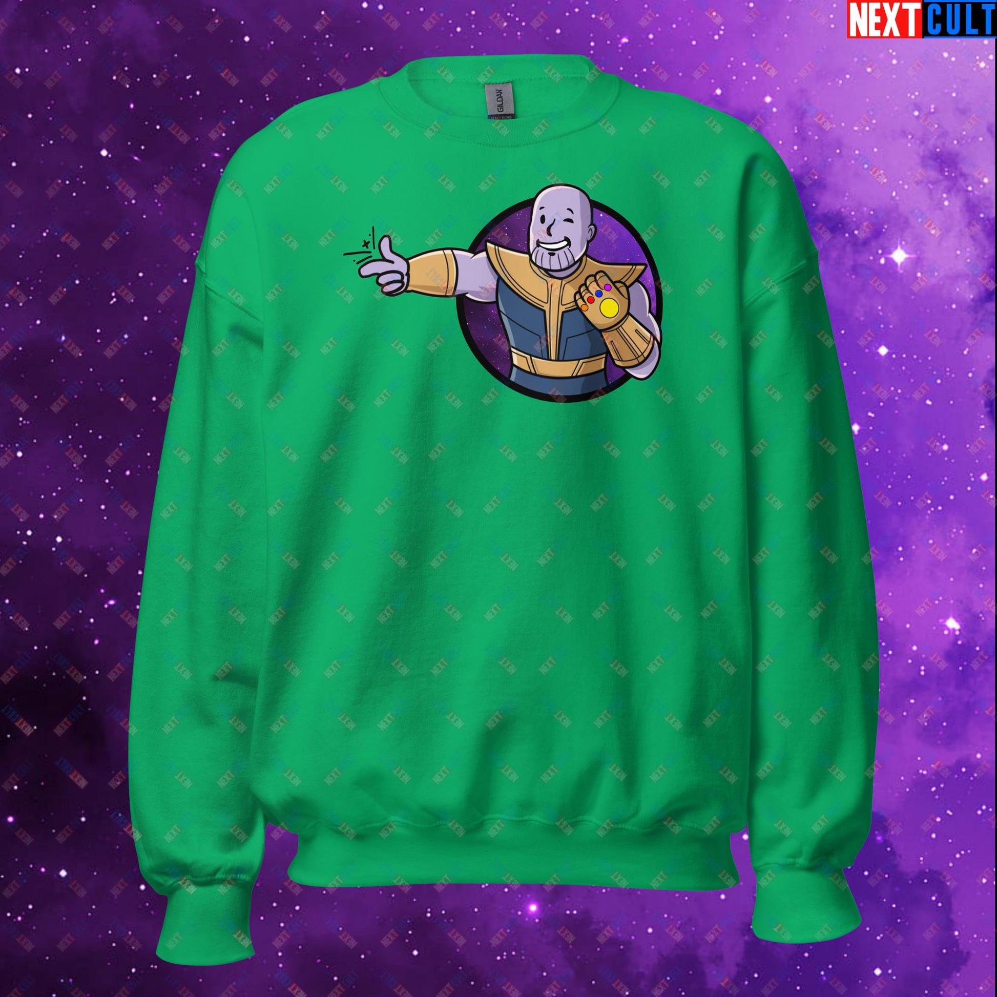 Snap Boy Thanos Vault Boy Fallout Funny Meme Cartoon Mashup Unisex Sweatshirt Next Cult Brand