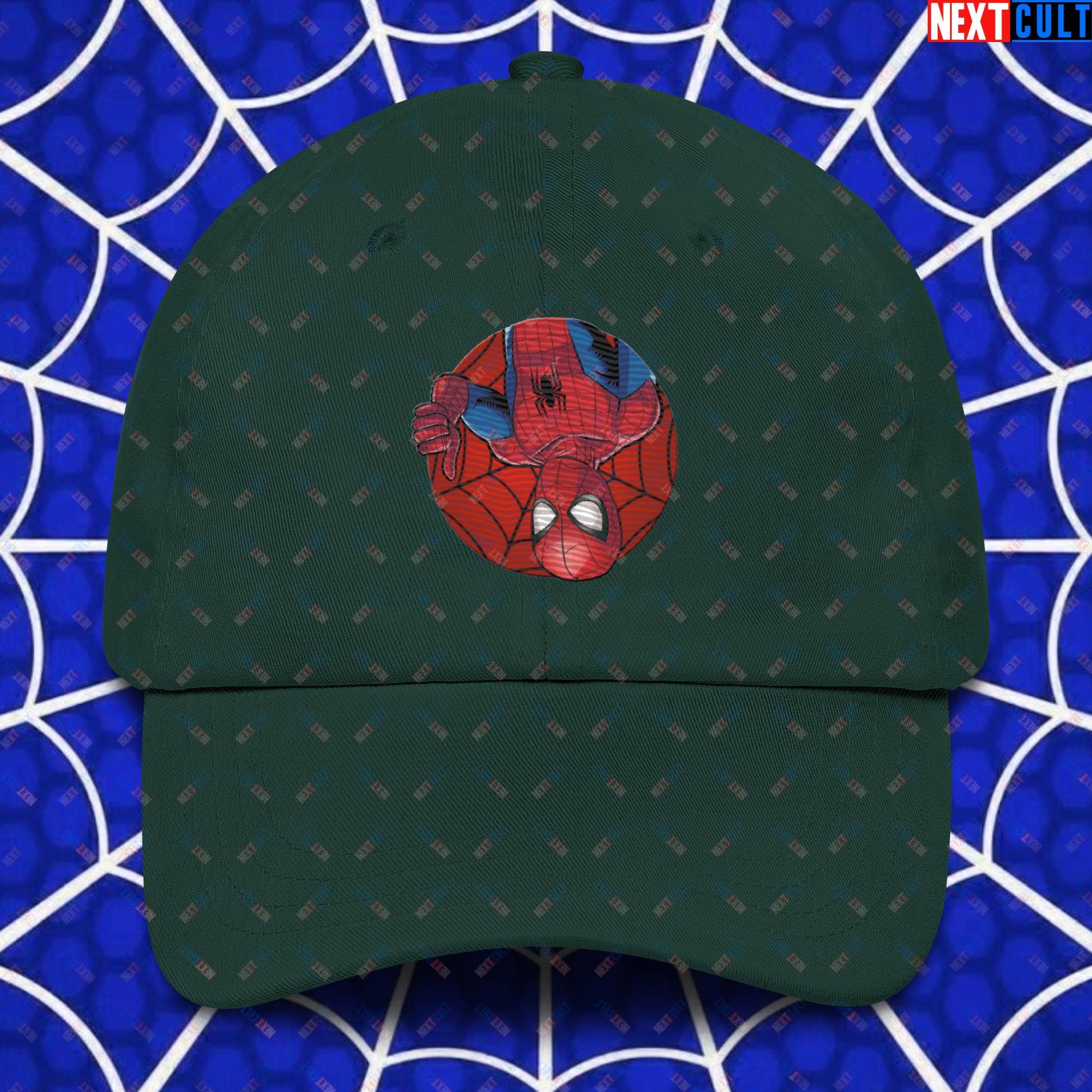 Spider Boy Vault Boy Fallout Funny Meme Cartoon Mashup Dad hat Spruce Hats Fallout Movies Spiderman Superheroes Vault Boy Next Cult Brand