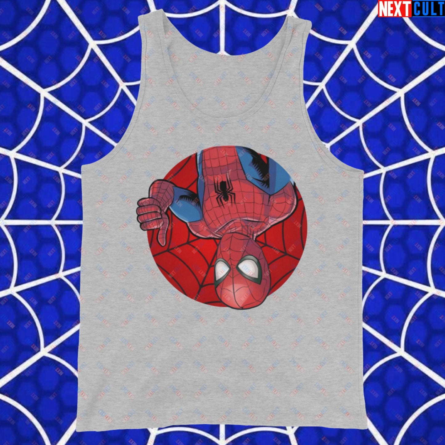 Spider Boy Vault Boy Fallout Funny Meme Cartoon Mashup Tank Top Athletic Heather Tank Tops Fallout Movies Spiderman Superheroes Vault Boy Next Cult Brand