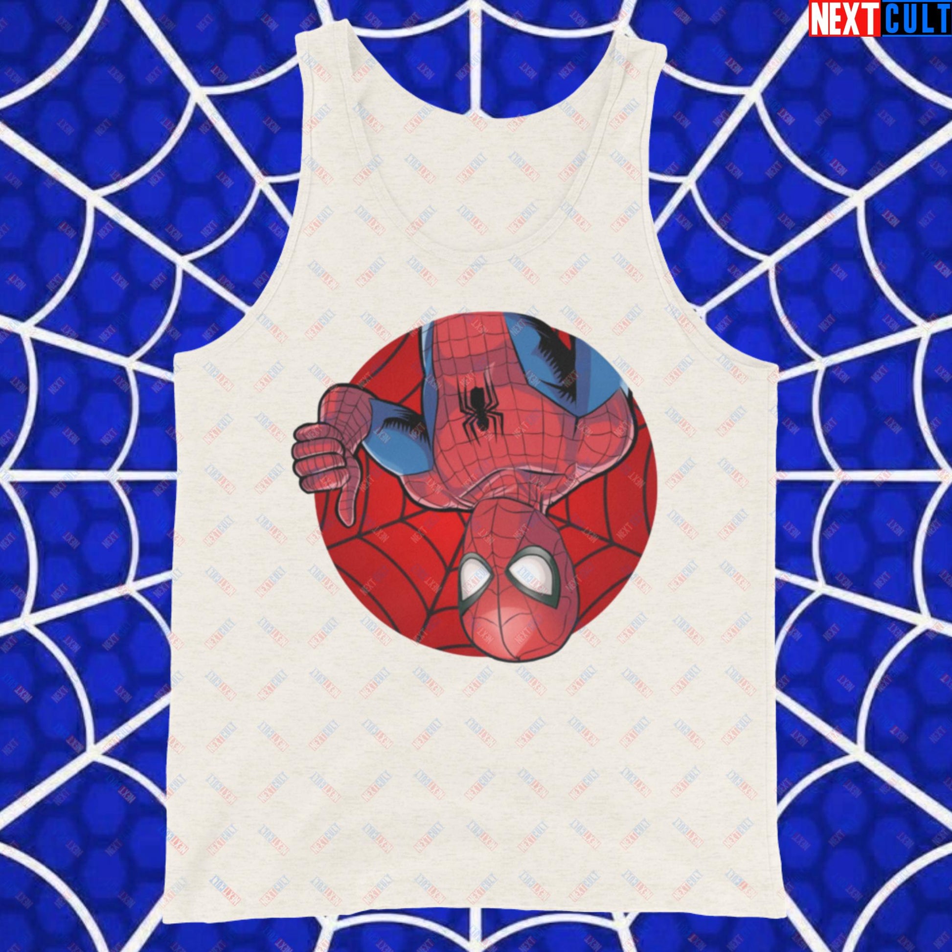 Spider Boy Vault Boy Fallout Funny Meme Cartoon Mashup Tank Top Oatmeal Triblend Tank Tops Fallout Movies Spiderman Superheroes Vault Boy Next Cult Brand