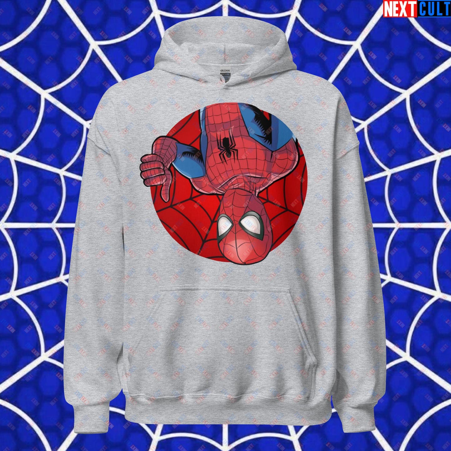 Spider Boy Vault Boy Fallout Funny Meme Cartoon Mashup Unisex Hoodie Sport Grey Hoodies Fallout Movies Spiderman Superheroes Vault Boy Next Cult Brand