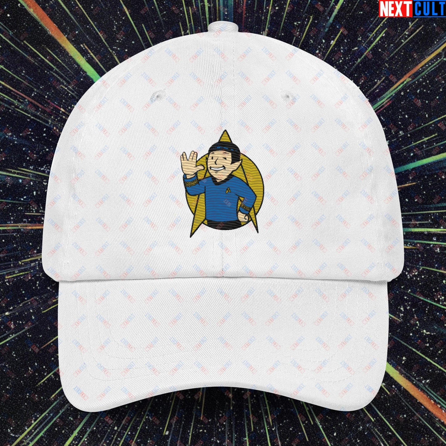 Spock Boy Star Trek Vault Boy Fallout Funny Meme Cartoon Mashup Dad hat Next Cult Brand