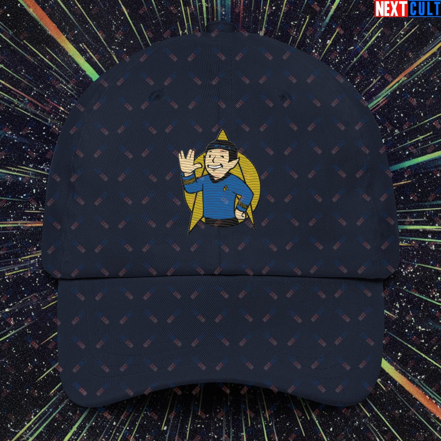 Spock Boy Star Trek Vault Boy Fallout Funny Meme Cartoon Mashup Dad hat Next Cult Brand