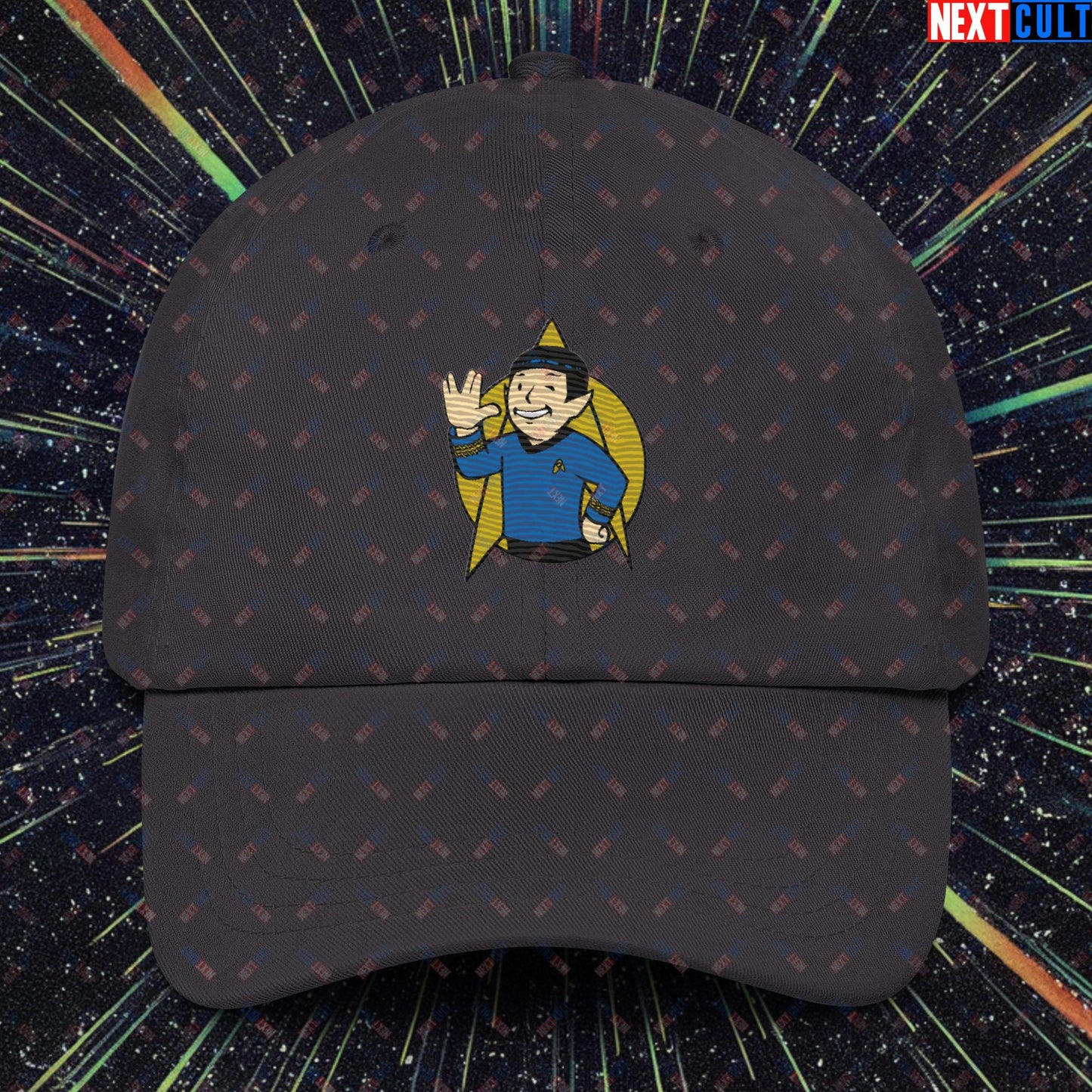 Spock Boy Star Trek Vault Boy Fallout Funny Meme Cartoon Mashup Dad hat Next Cult Brand