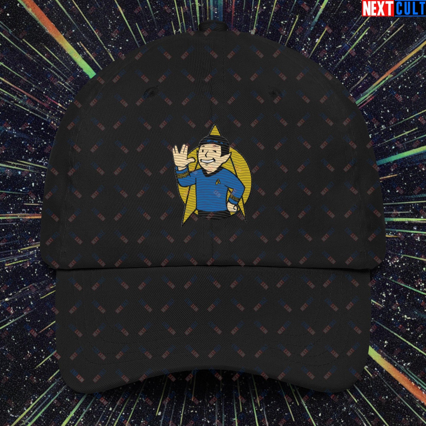 Spock Boy Star Trek Vault Boy Fallout Funny Meme Cartoon Mashup Dad hat Next Cult Brand