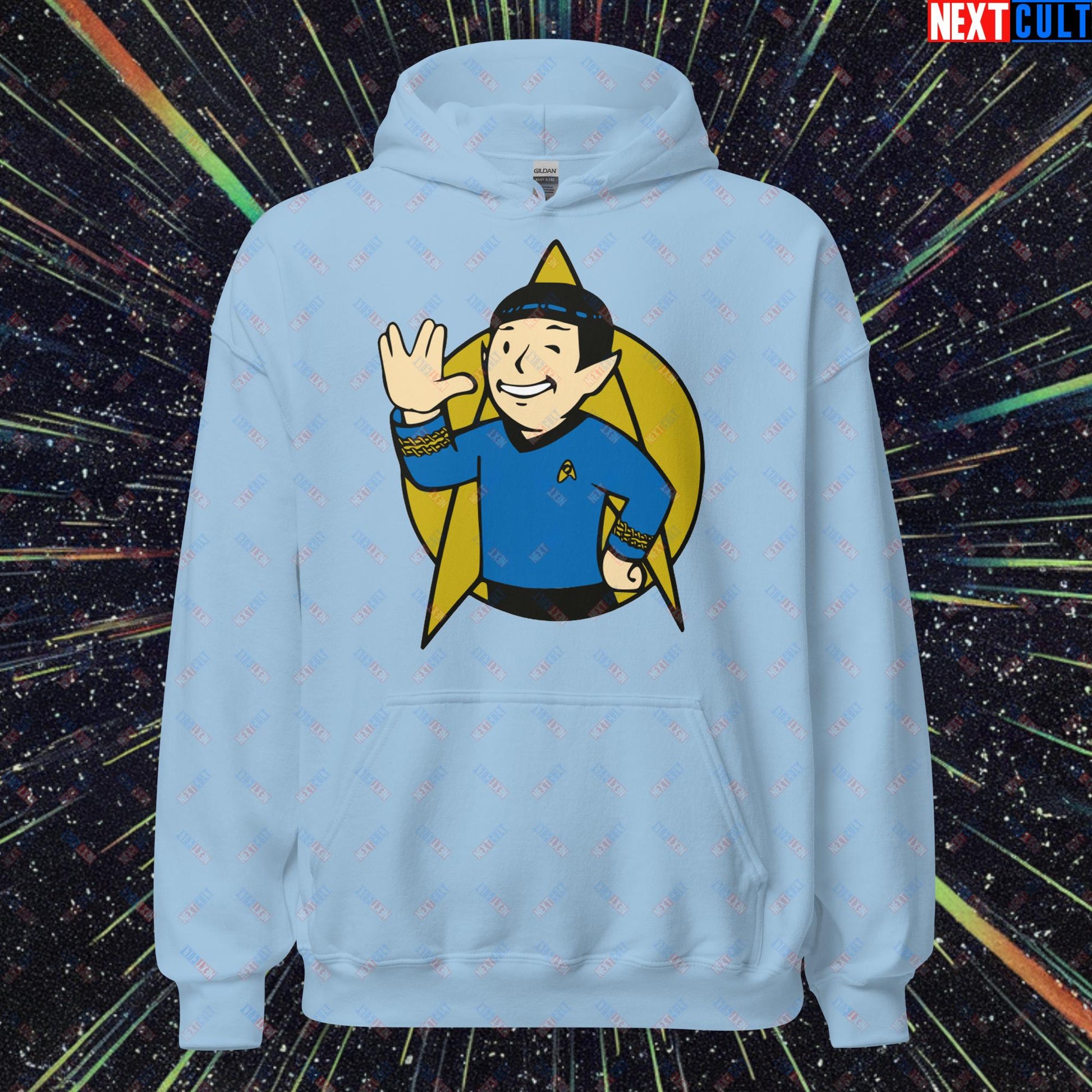 Spock Boy Star Trek Vault Boy Fallout Funny Meme Cartoon Mashup Unisex Hoodie Next Cult Brand