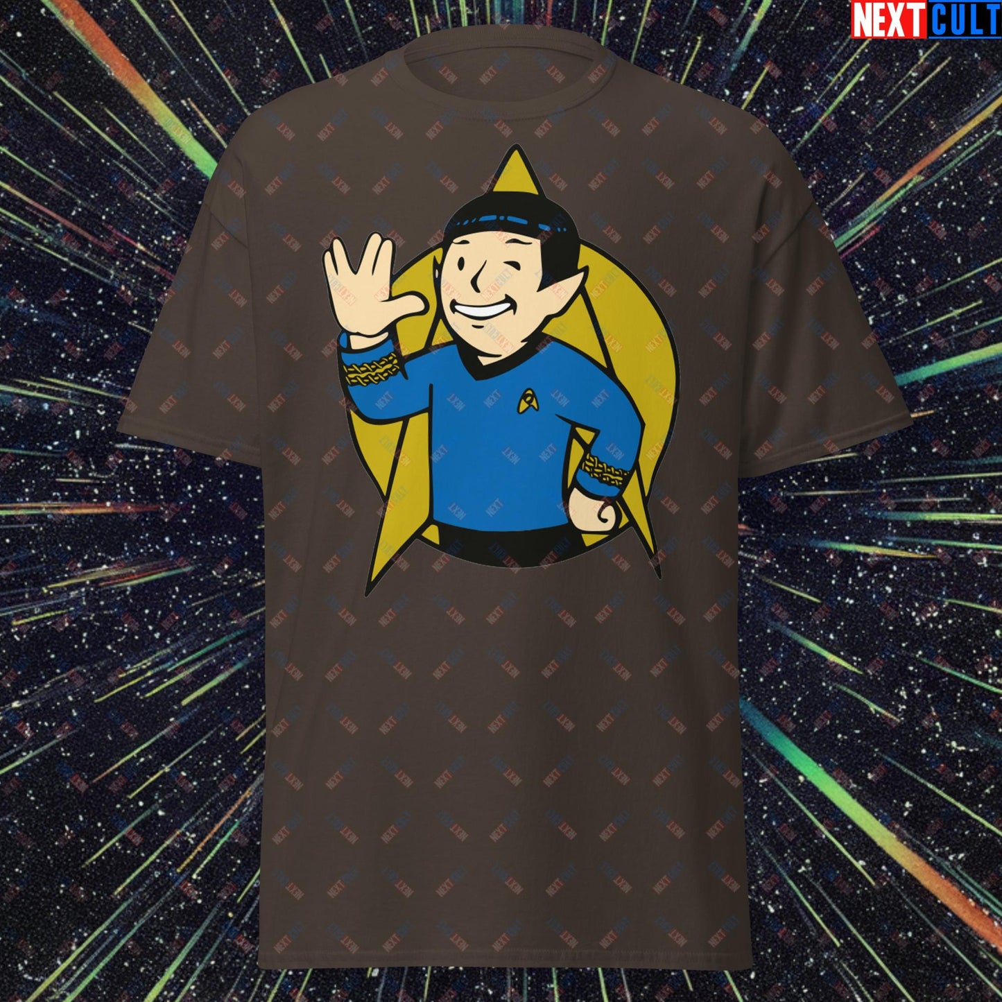 Spock Boy Star Trek Vault Boy Fallout Funny Meme Cartoon Mashup Unisex classic tee Next Cult Brand