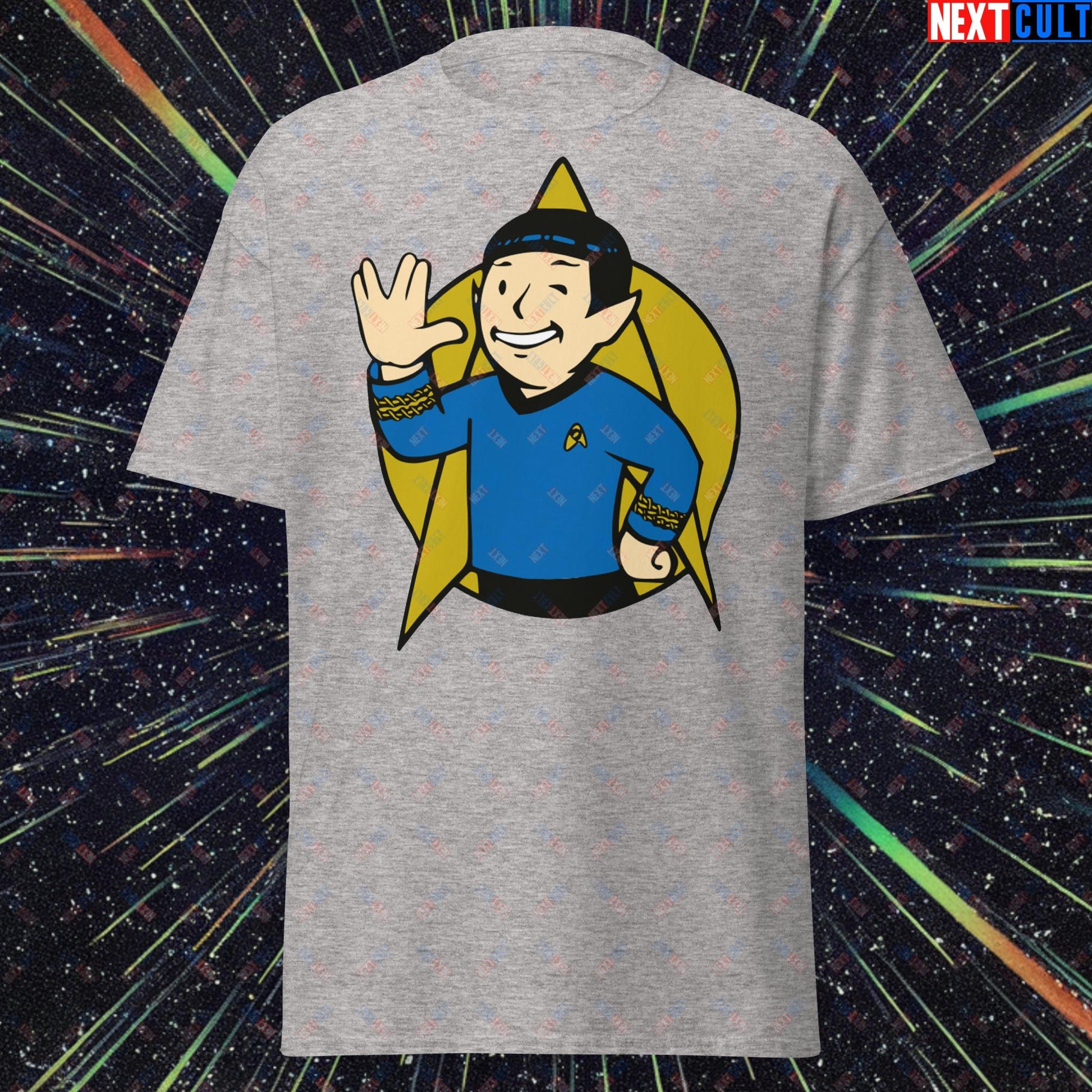 Spock Boy Star Trek Vault Boy Fallout Funny Meme Cartoon Mashup Unisex classic tee Next Cult Brand