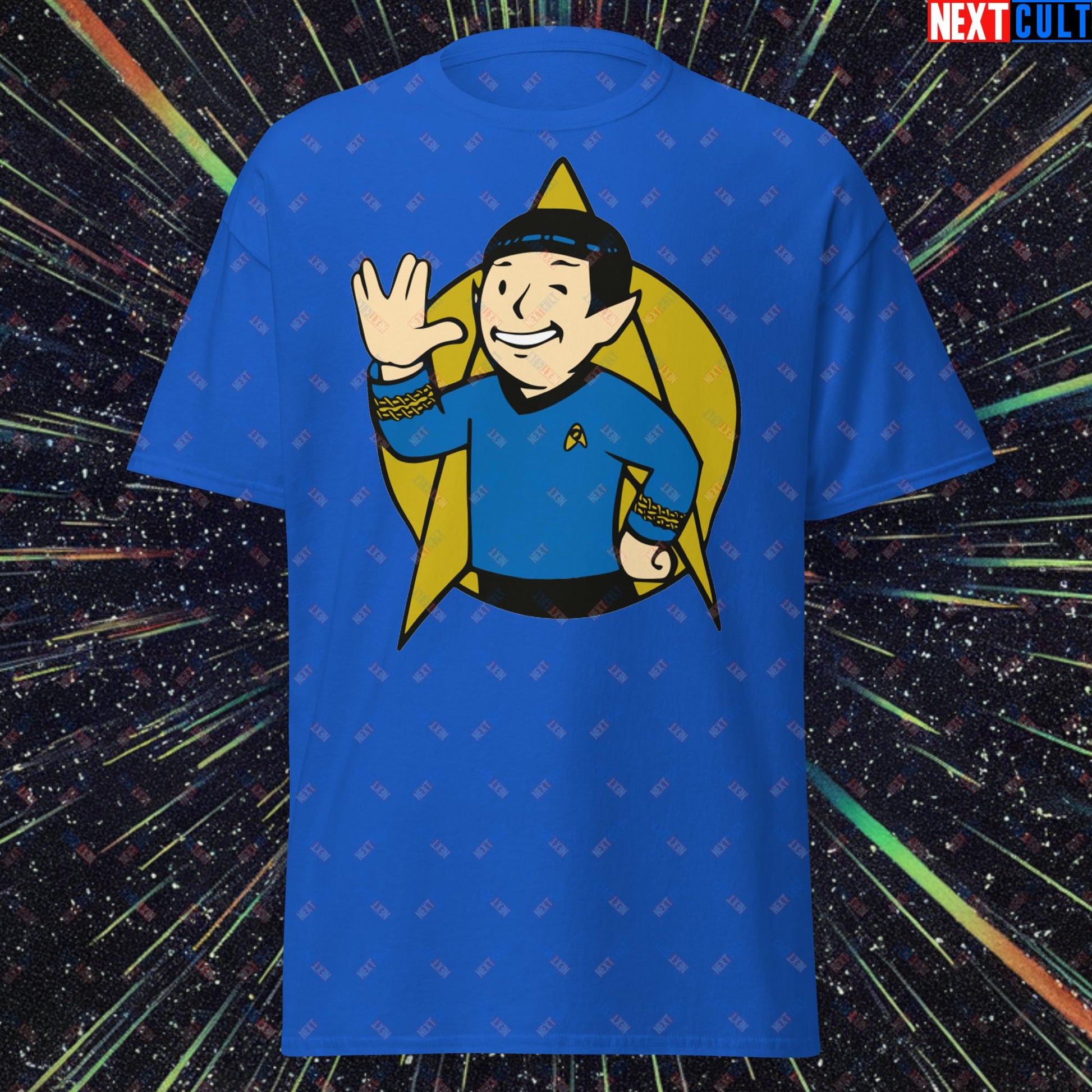 Spock Boy Star Trek Vault Boy Fallout Funny Meme Cartoon Mashup Unisex classic tee Next Cult Brand