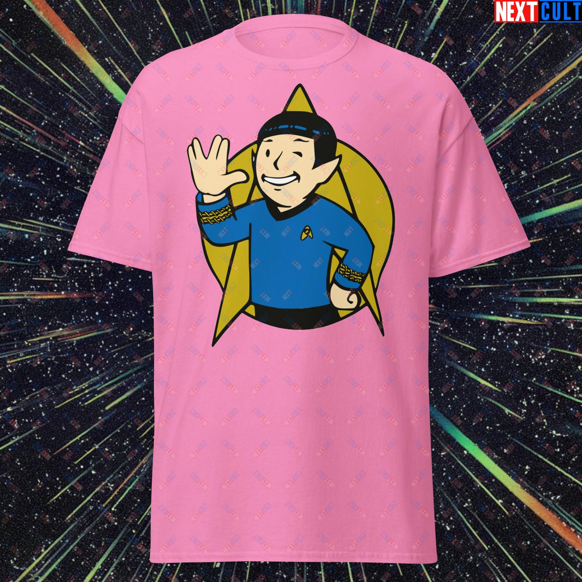 Spock Boy Star Trek Vault Boy Fallout Funny Meme Cartoon Mashup Unisex classic tee Azalea T-shirts Fallout Star Trek TV Shows Vault Boy Next Cult Brand