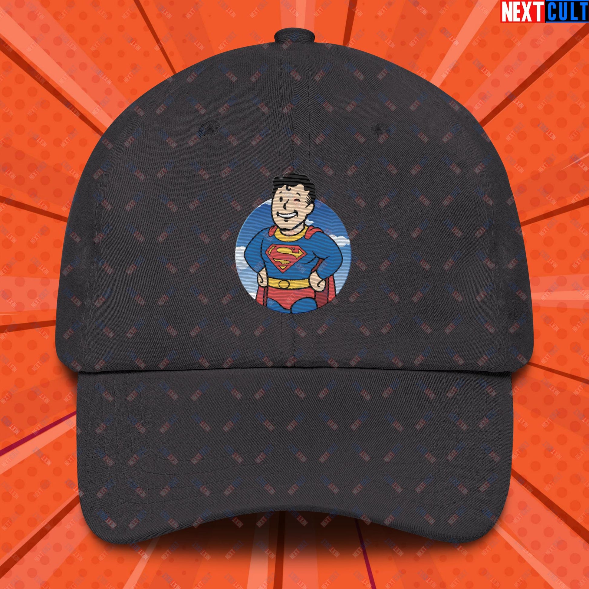 Super Boy Superman Vault Boy Fallout Funny Meme Cartoon Mashup Dad hat Next Cult Brand