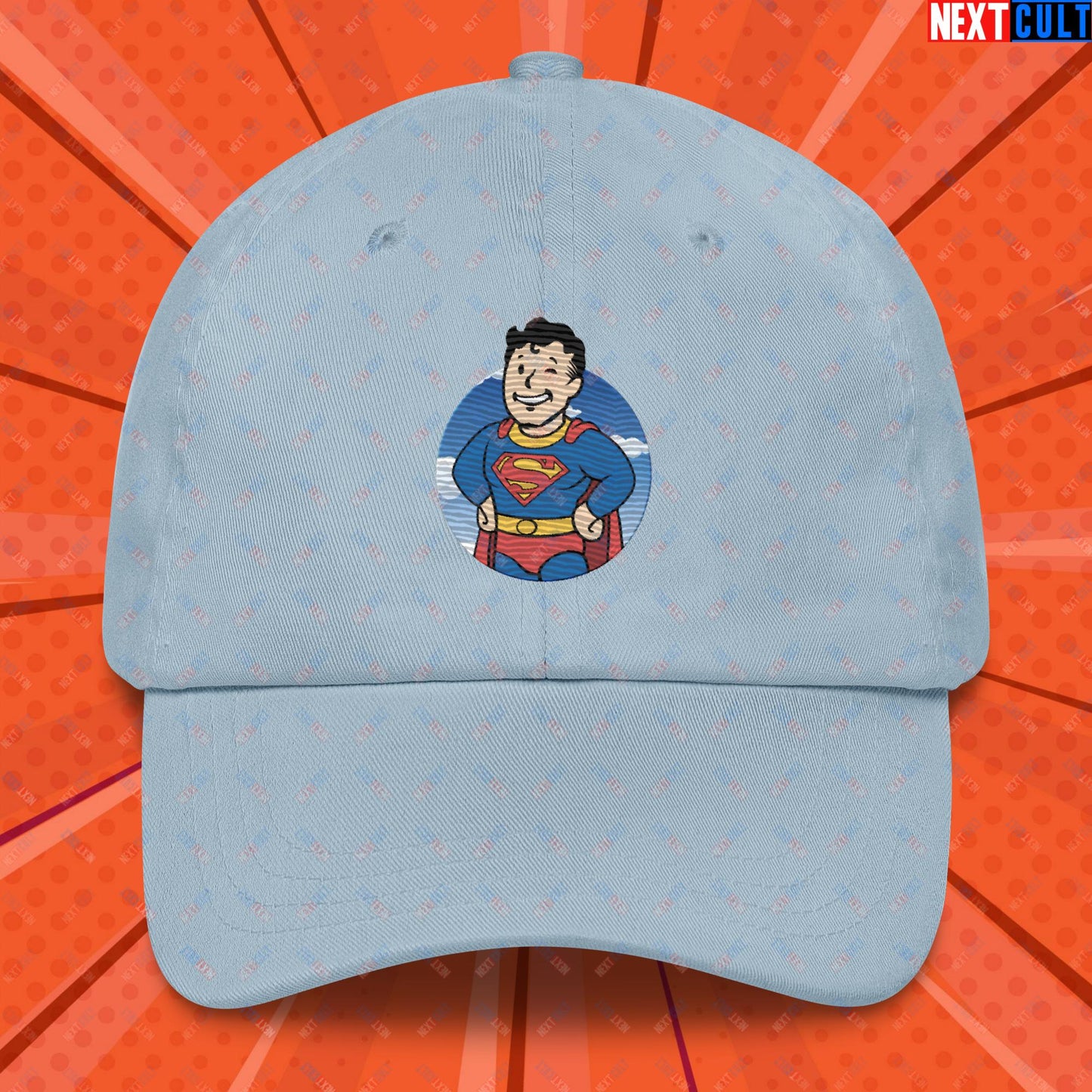 Super Boy Superman Vault Boy Fallout Funny Meme Cartoon Mashup Dad hat Next Cult Brand