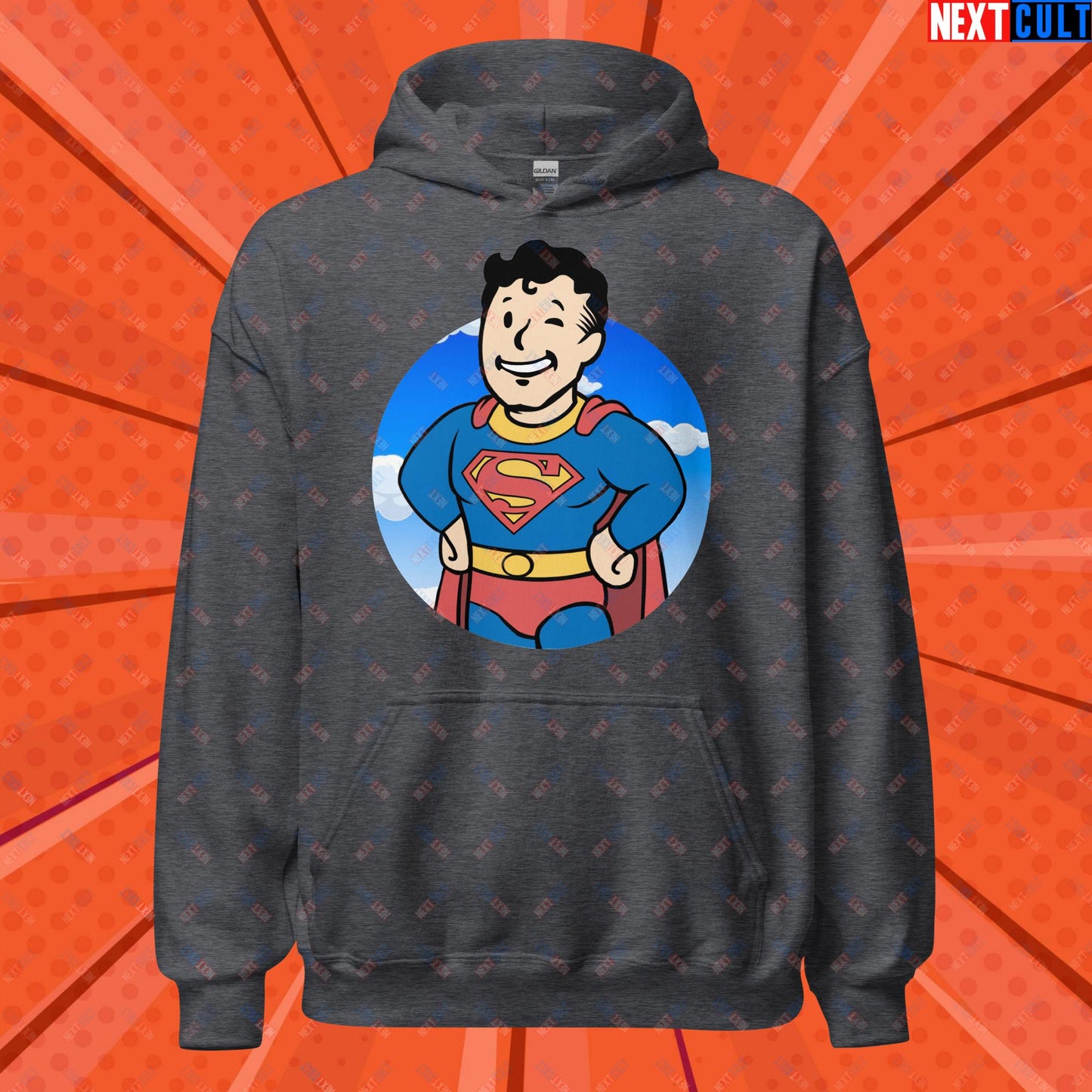 Super Boy Superman Vault Boy Fallout Funny Meme Cartoon Mashup Unisex Hoodie Next Cult Brand