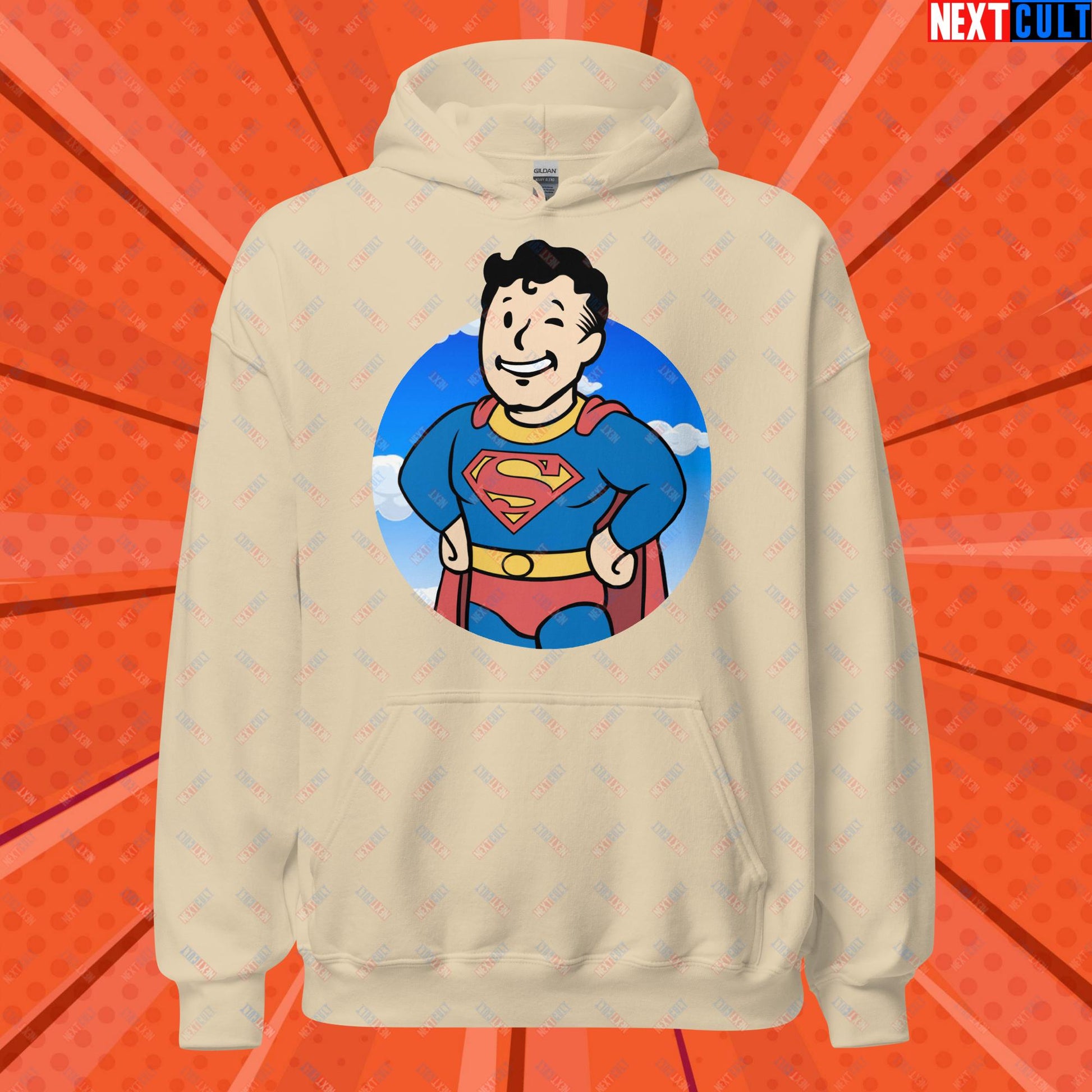 Super Boy Superman Vault Boy Fallout Funny Meme Cartoon Mashup Unisex Hoodie Next Cult Brand