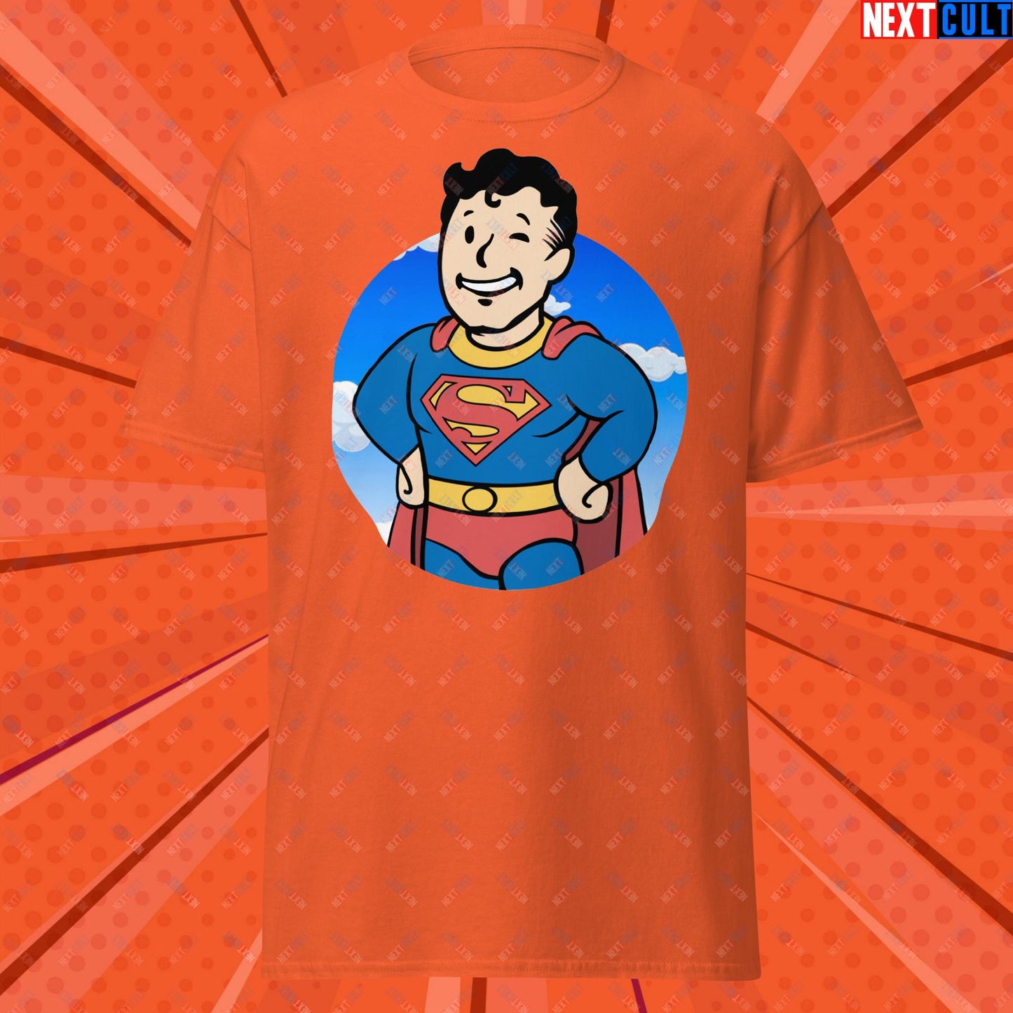 Super Boy Superman Vault Boy Fallout Funny Meme Cartoon Mashup Unisex classic tee Next Cult Brand