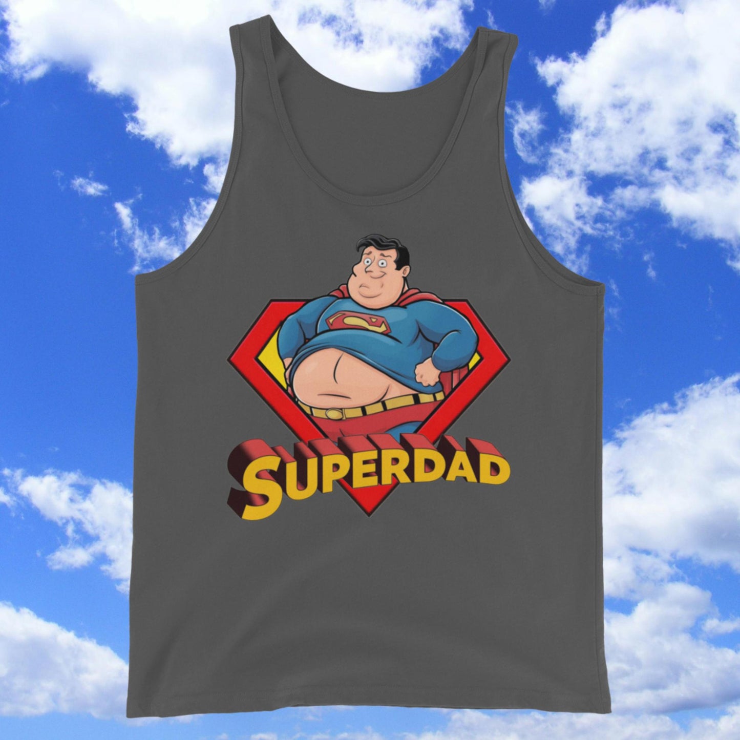 Superdad Father Fat Superhero Tank Top Asphalt Tank Tops Movies Superheroes Superman Next Cult Brand