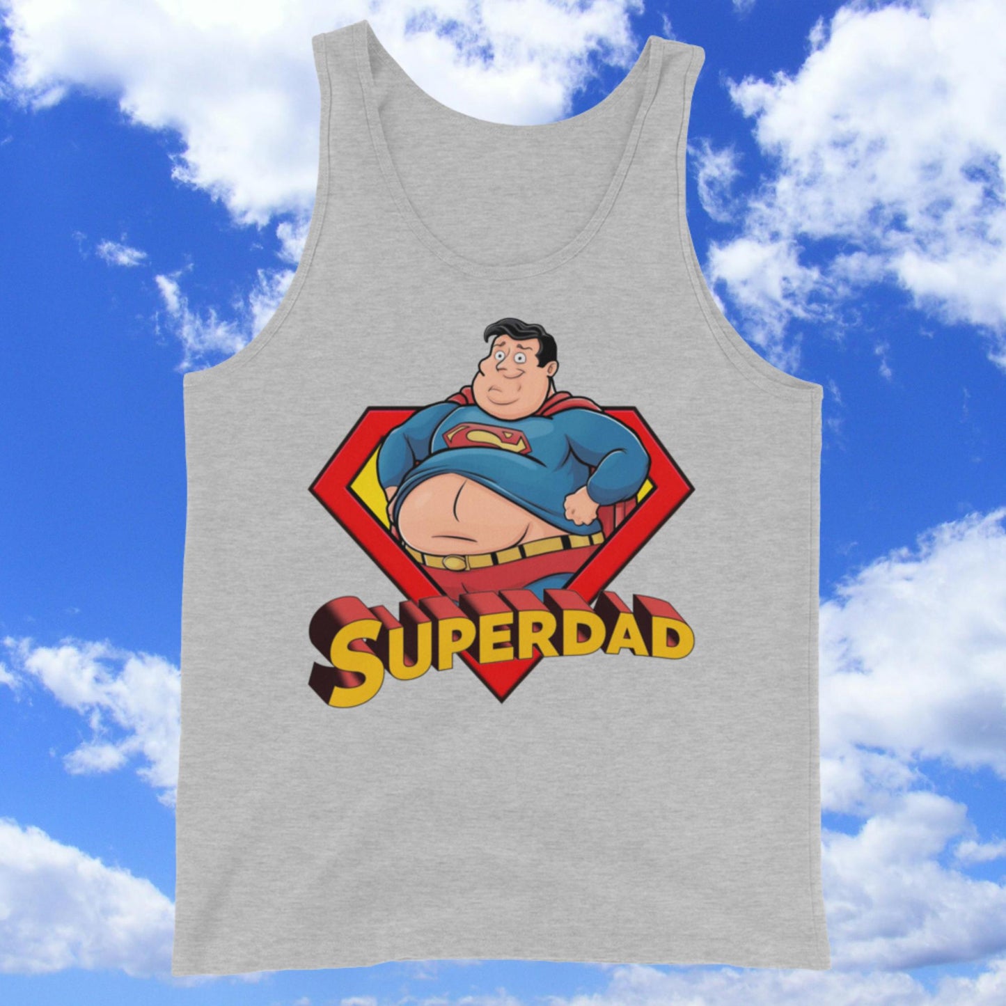 Superdad Father Fat Superhero Tank Top Athletic Heather Tank Tops Movies Superheroes Superman Next Cult Brand