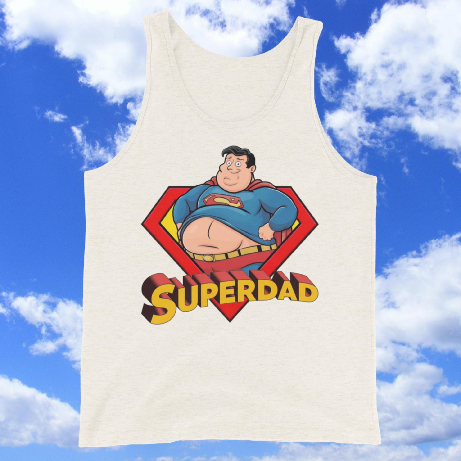 Superdad Father Fat Superhero Tank Top Next Cult Brand